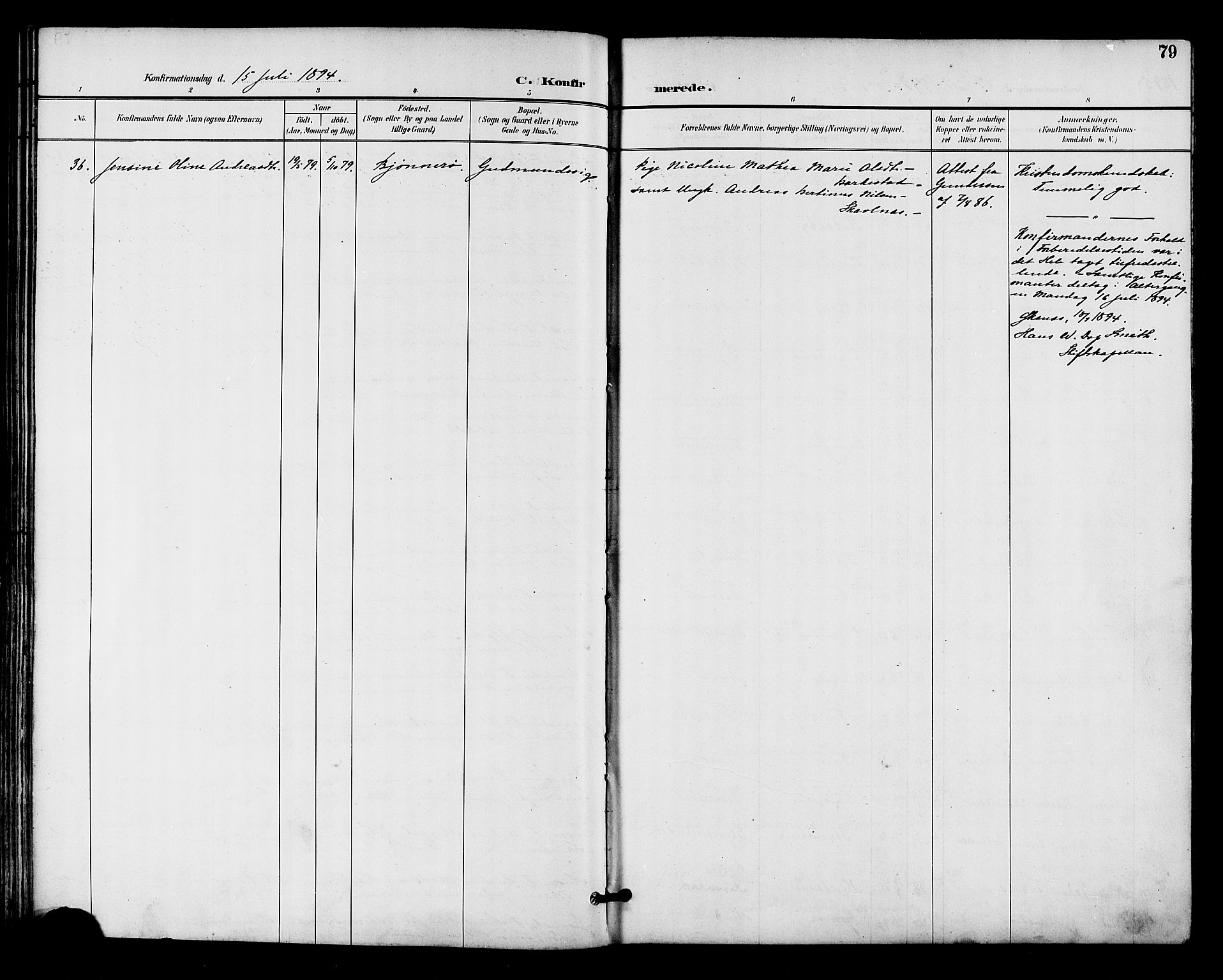 Ministerialprotokoller, klokkerbøker og fødselsregistre - Nordland, AV/SAT-A-1459/893/L1338: Parish register (official) no. 893A10, 1894-1903, p. 79