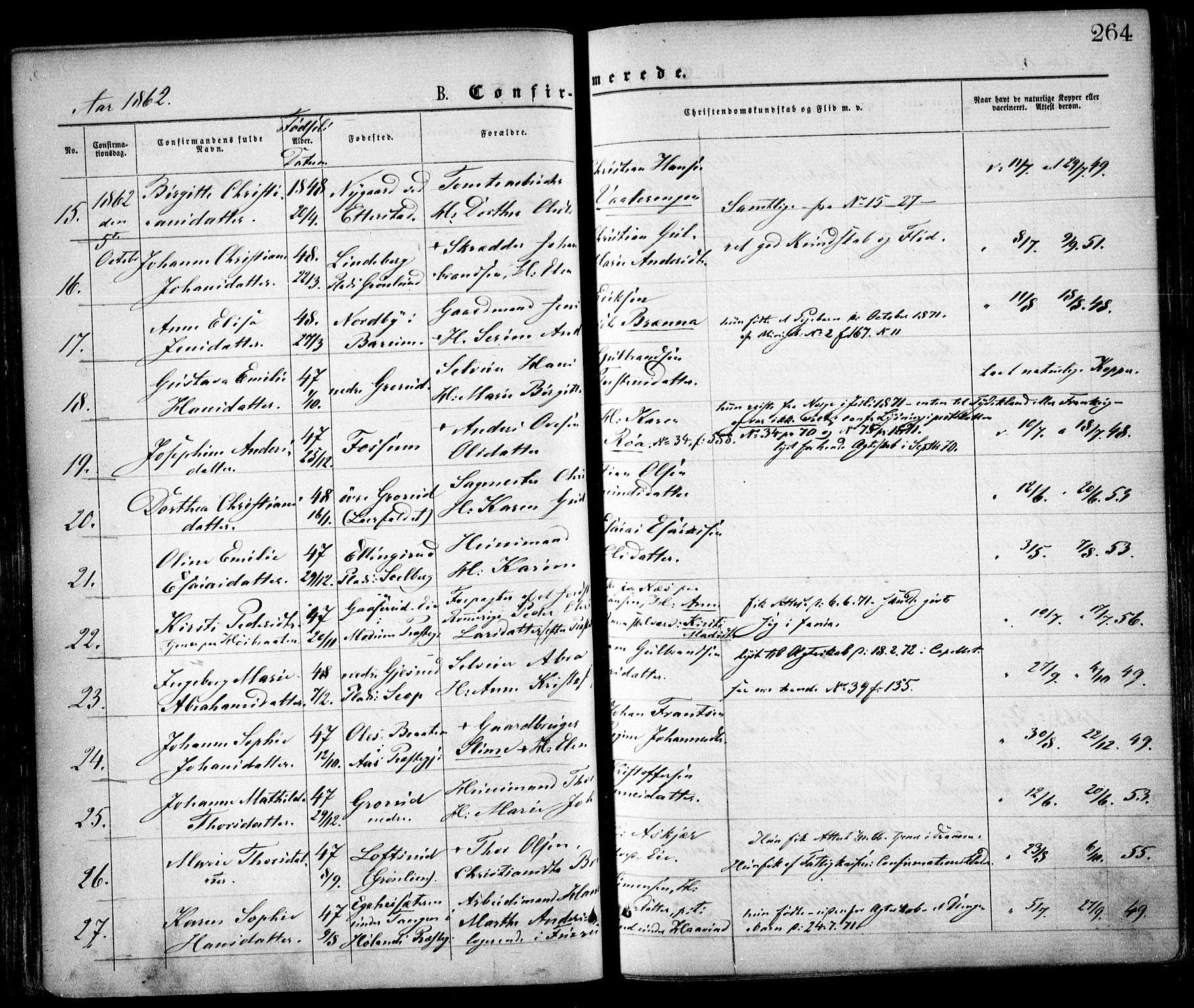 Østre Aker prestekontor Kirkebøker, SAO/A-10840/F/Fa/L0001: Parish register (official) no. I 1, 1861-1869, p. 264