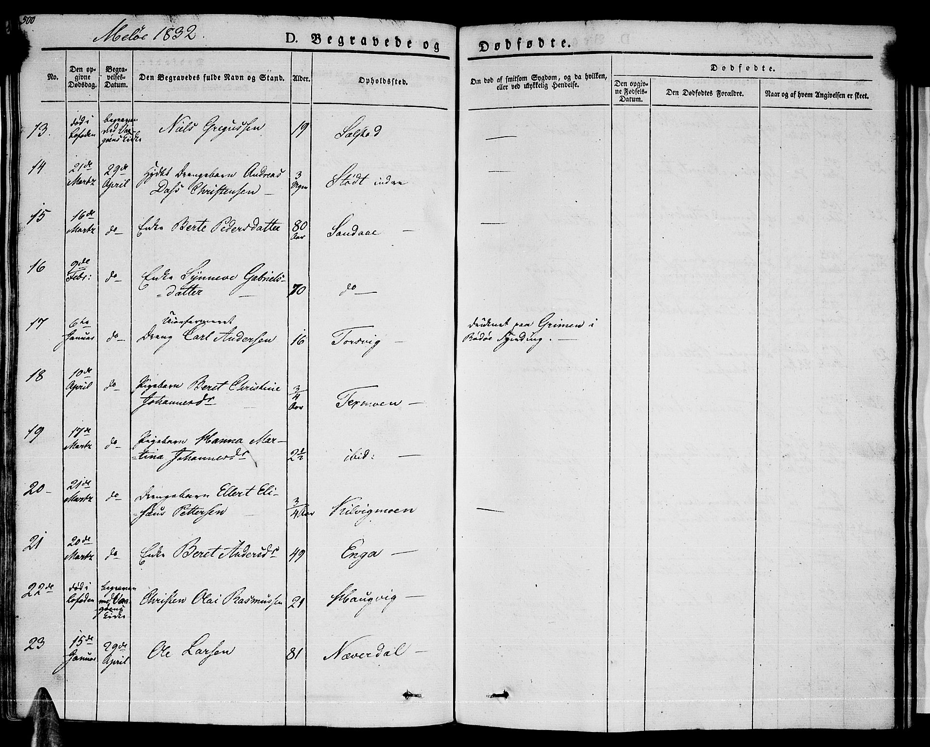 Ministerialprotokoller, klokkerbøker og fødselsregistre - Nordland, AV/SAT-A-1459/841/L0600: Parish register (official) no. 841A07 /2, 1824-1843, p. 500