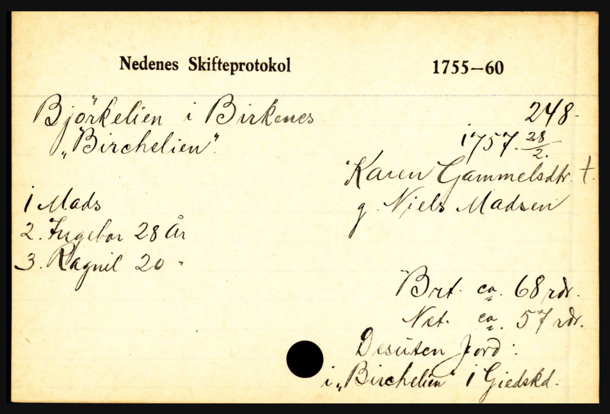 Nedenes sorenskriveri før 1824, AV/SAK-1221-0007/H, p. 2889