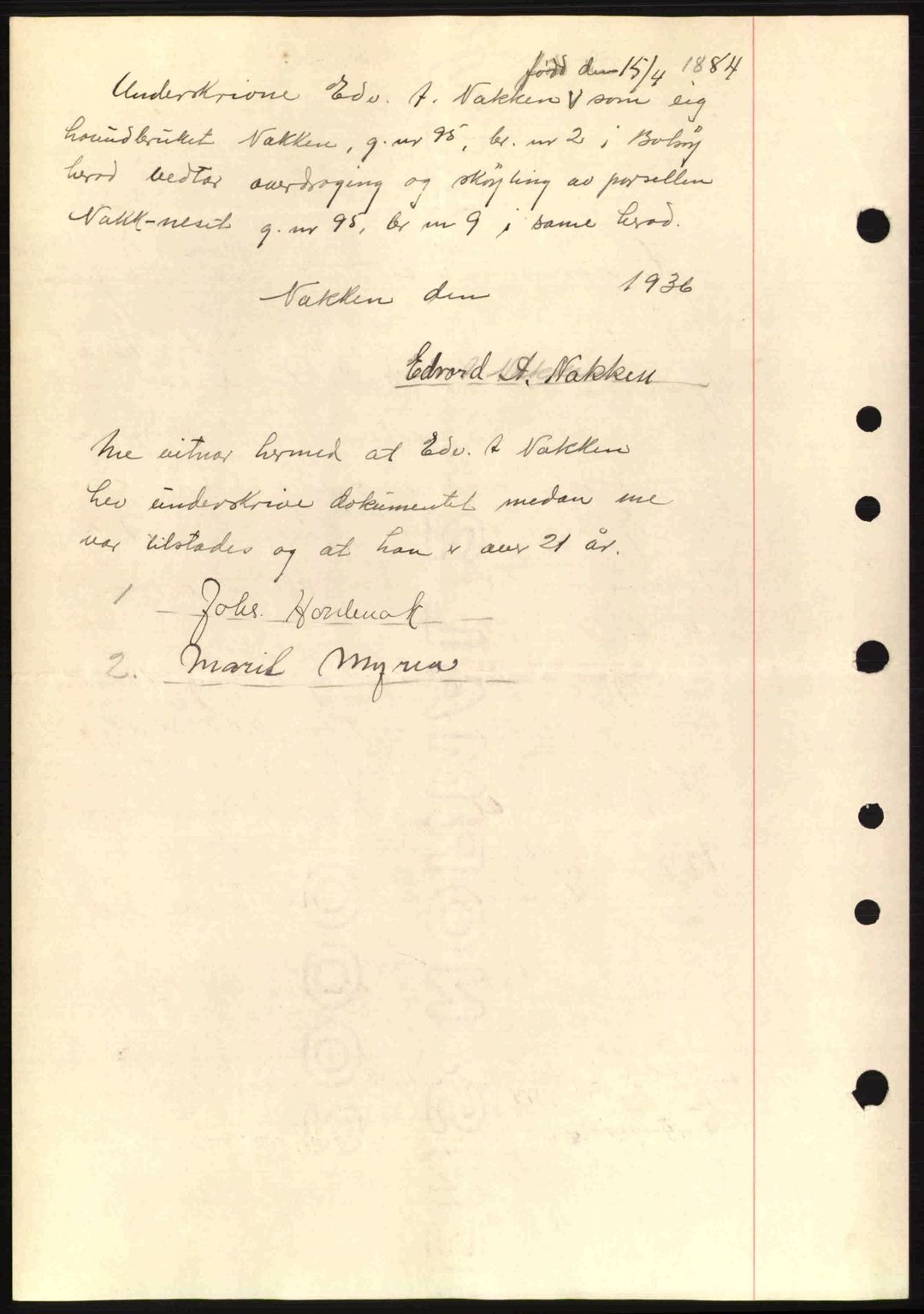 Romsdal sorenskriveri, AV/SAT-A-4149/1/2/2C: Mortgage book no. A1, 1936-1936, Diary no: : 240/1936