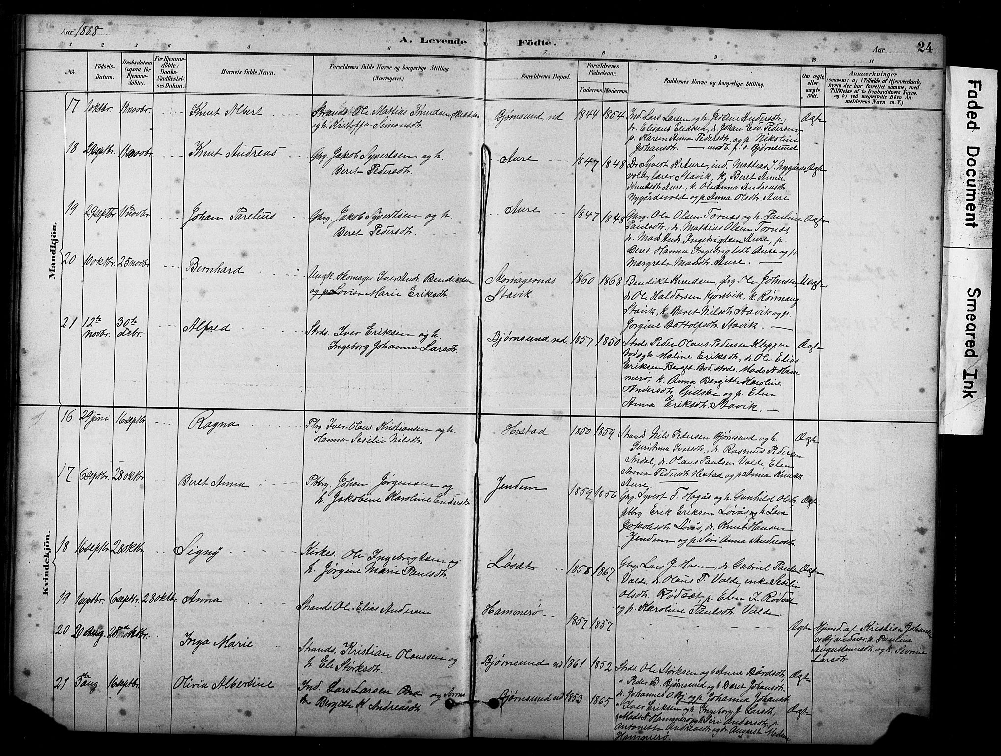 Ministerialprotokoller, klokkerbøker og fødselsregistre - Møre og Romsdal, SAT/A-1454/565/L0755: Parish register (copy) no. 565C04, 1883-1903, p. 24