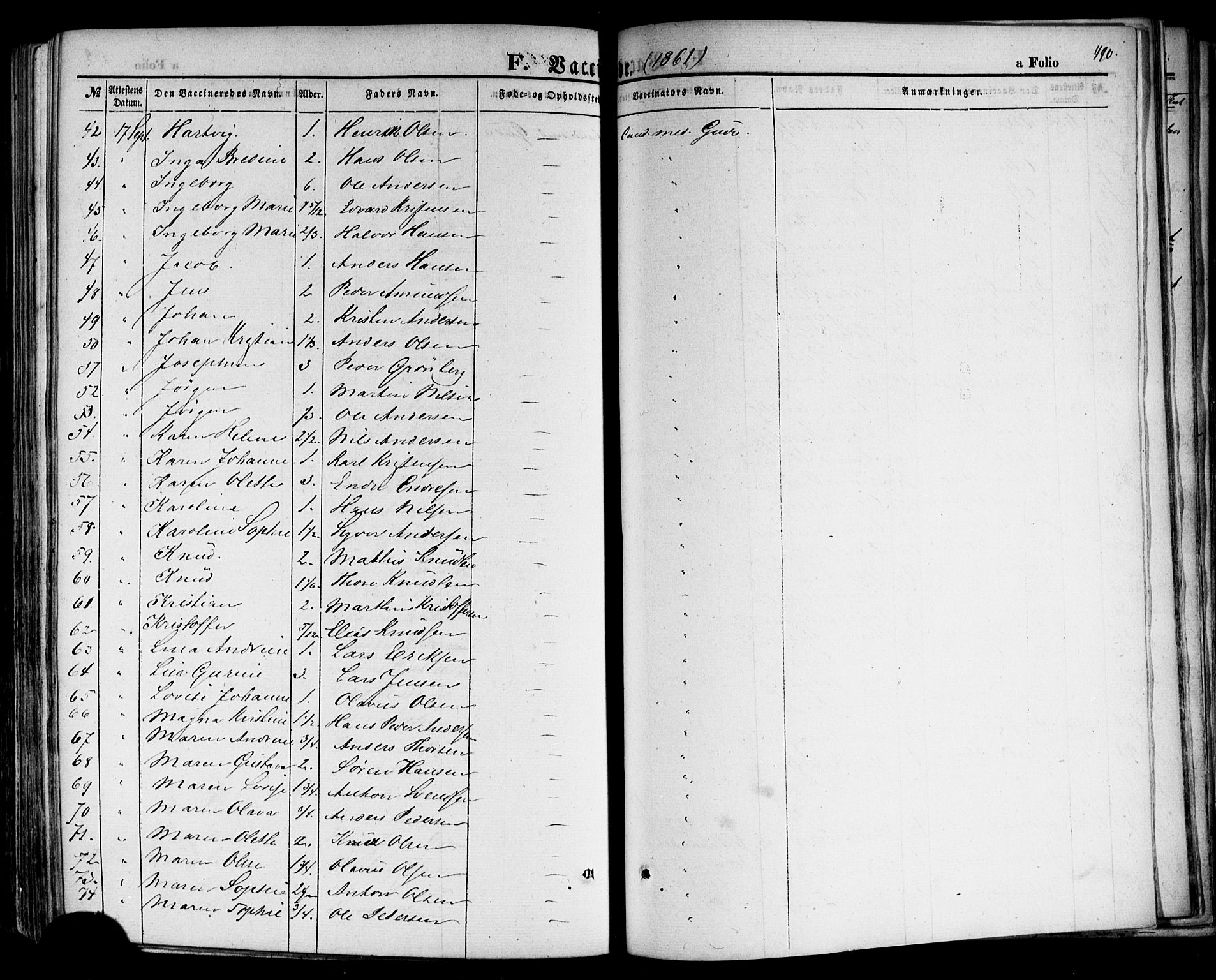 Hof kirkebøker, AV/SAKO-A-64/F/Fa/L0006: Parish register (official) no. I 6, 1851-1877, p. 490