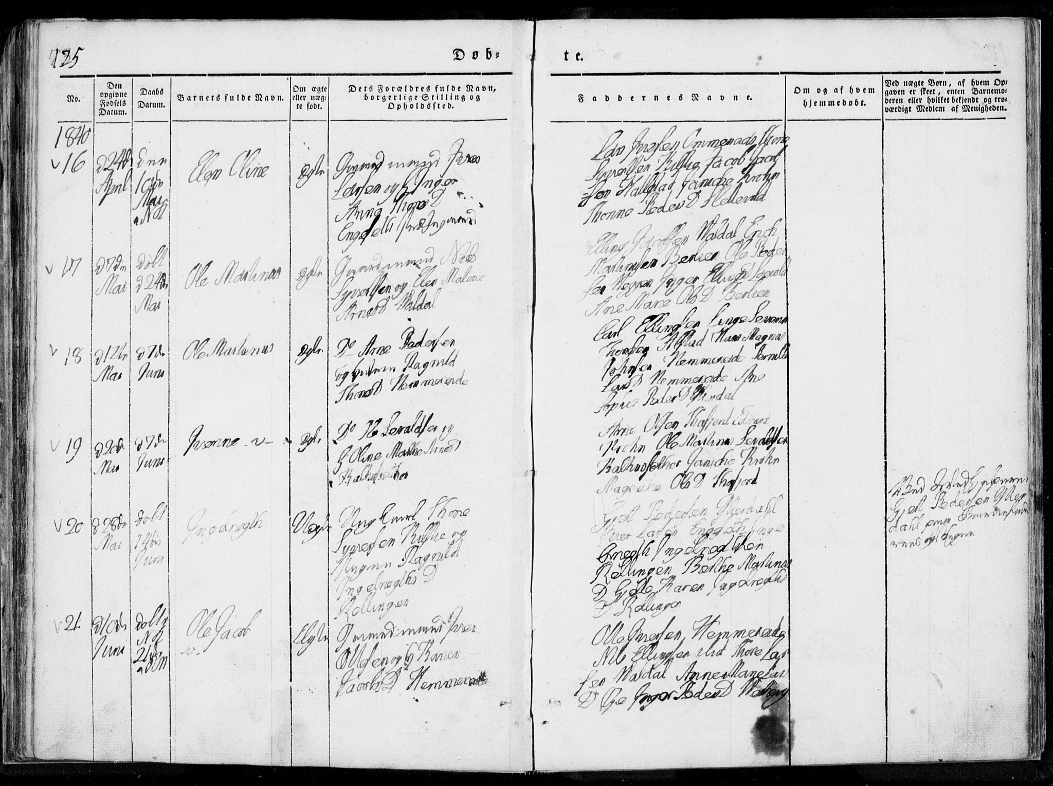 Ministerialprotokoller, klokkerbøker og fødselsregistre - Møre og Romsdal, SAT/A-1454/519/L0247: Parish register (official) no. 519A06, 1827-1846, p. 125