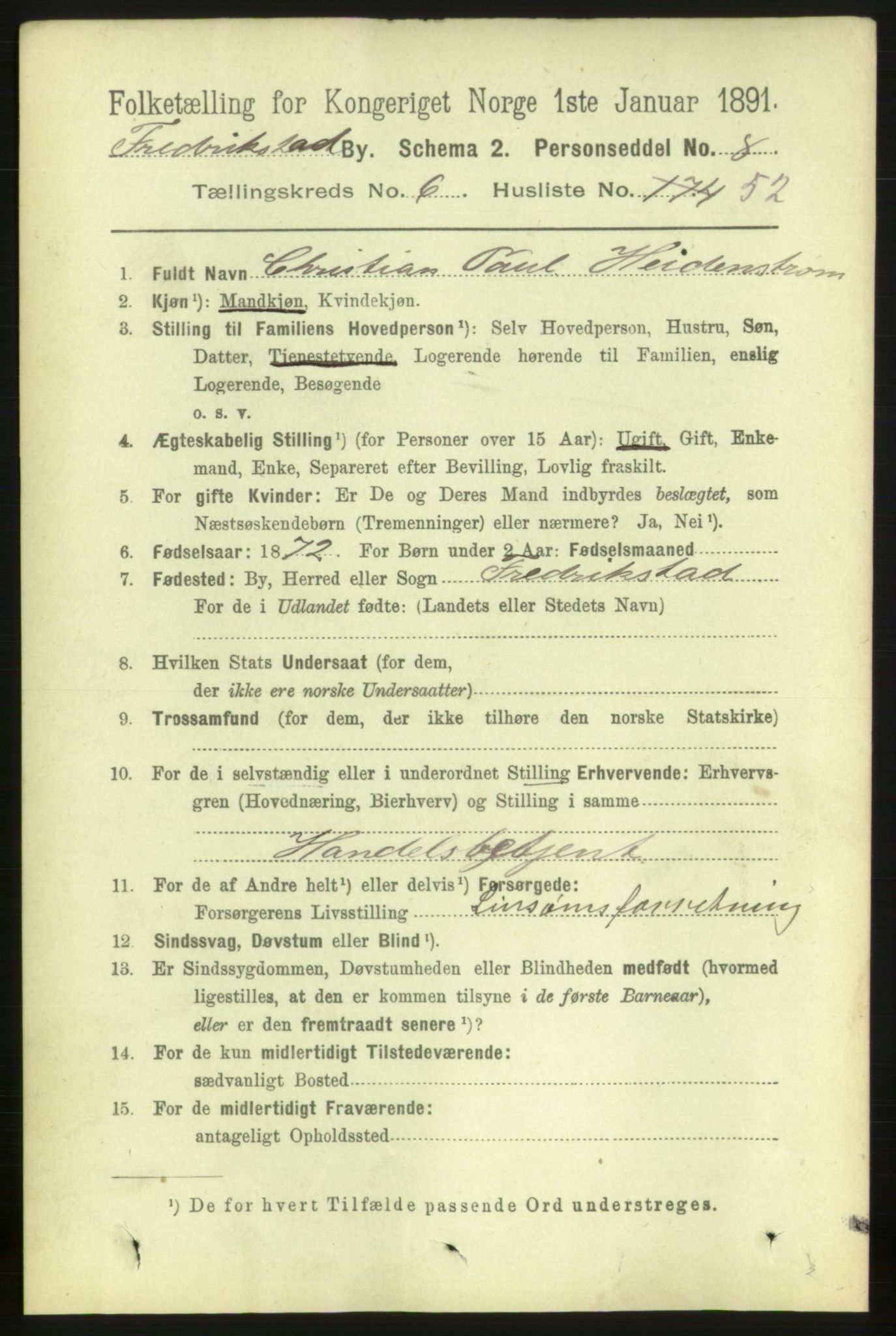 RA, 1891 census for 0103 Fredrikstad, 1891, p. 8129