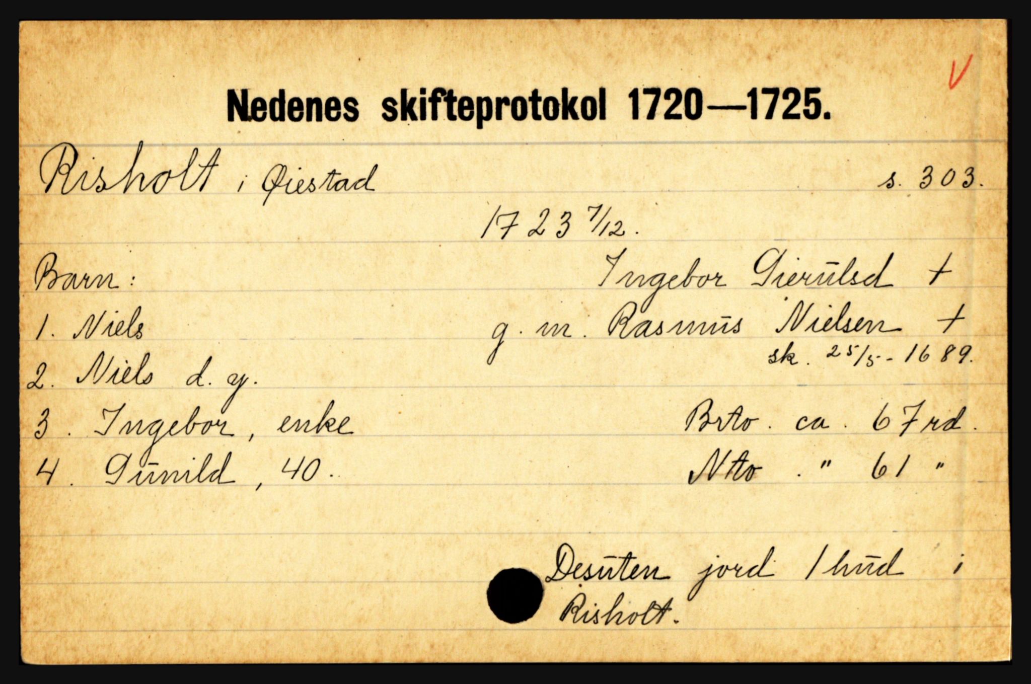 Nedenes sorenskriveri før 1824, AV/SAK-1221-0007/H, p. 23845