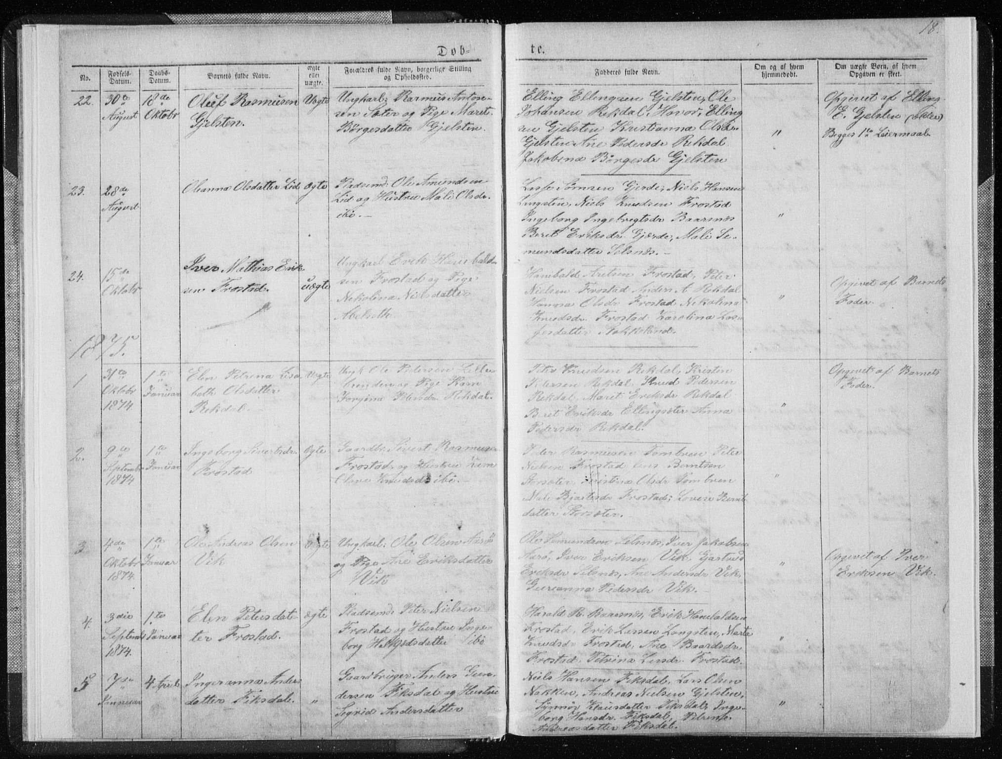 Ministerialprotokoller, klokkerbøker og fødselsregistre - Møre og Romsdal, SAT/A-1454/540/L0541: Parish register (copy) no. 540C01, 1867-1920, p. 18