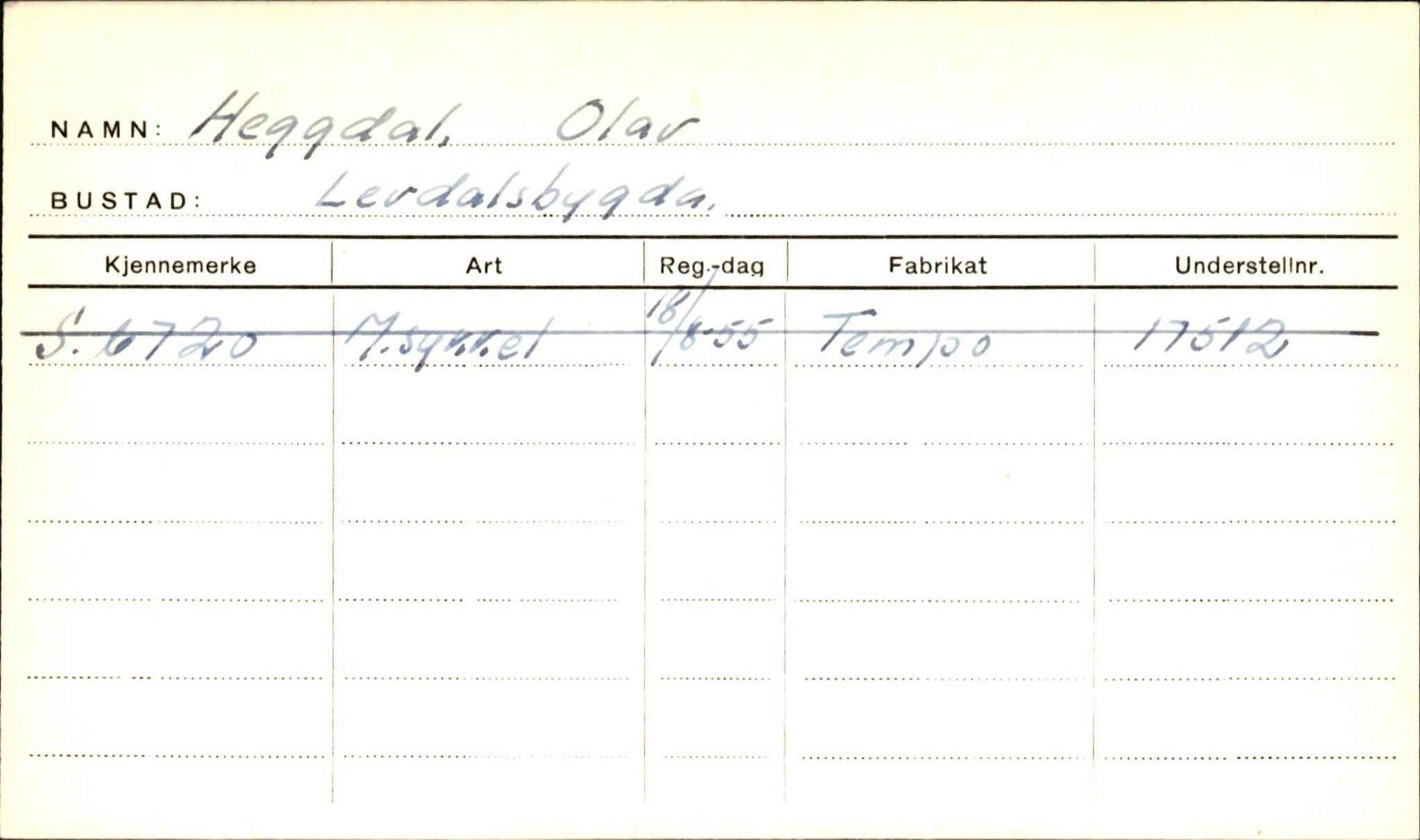 Statens vegvesen, Sogn og Fjordane vegkontor, SAB/A-5301/4/F/L0001A: Eigarregister Fjordane til 1.6.1961, 1930-1961, p. 276