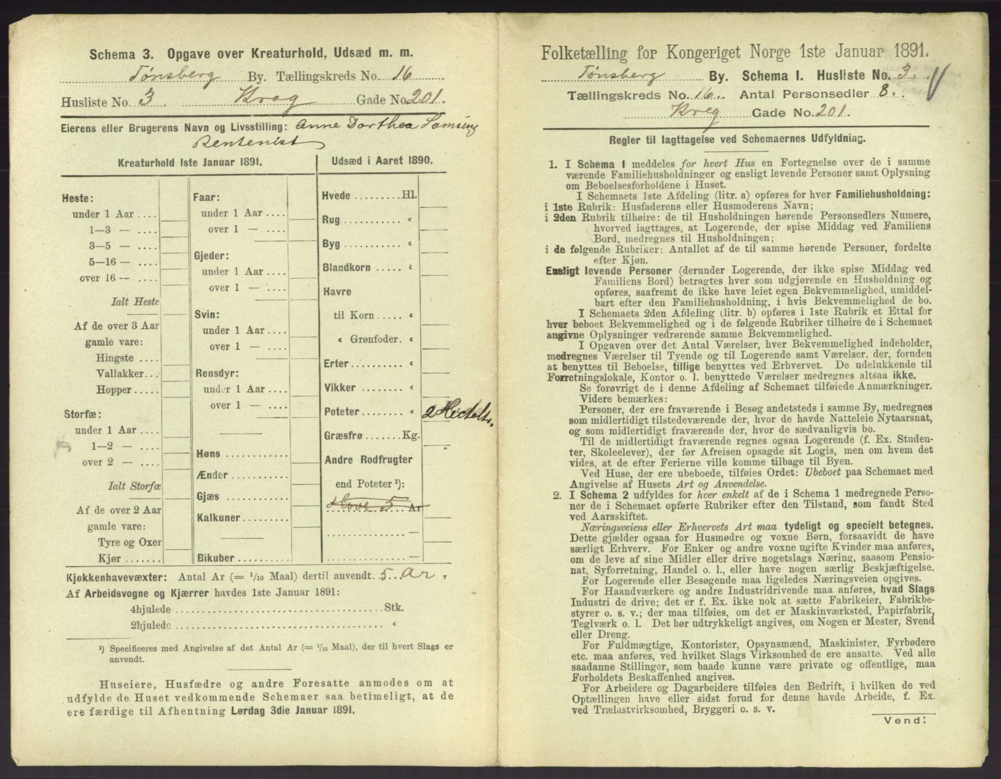 RA, 1891 census for 0705 Tønsberg, 1891, p. 580