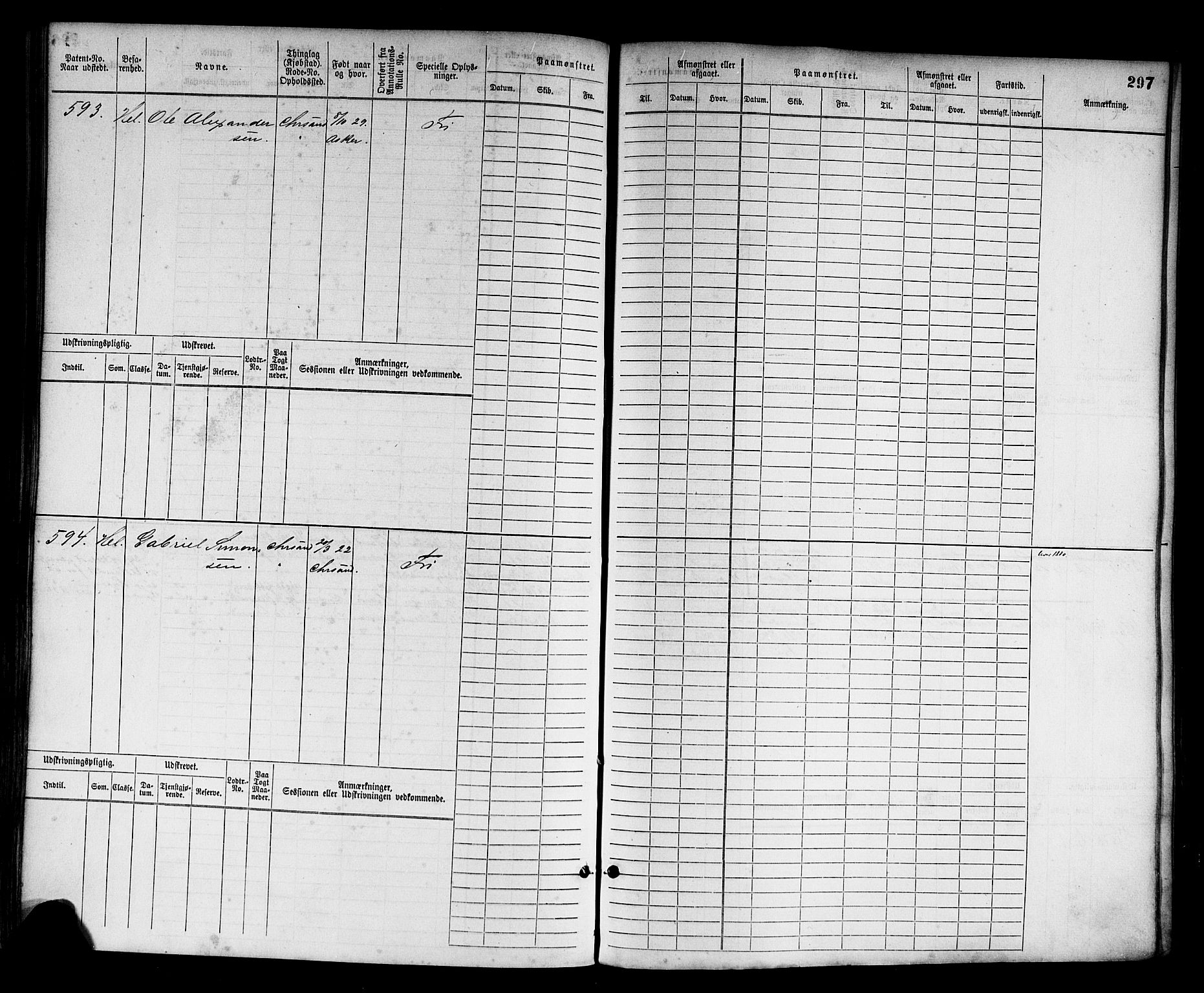 Kristiansand mønstringskrets, AV/SAK-2031-0015/F/Fb/L0003: Hovedrulle nr 1-762, I-10, 1860-1911, p. 313