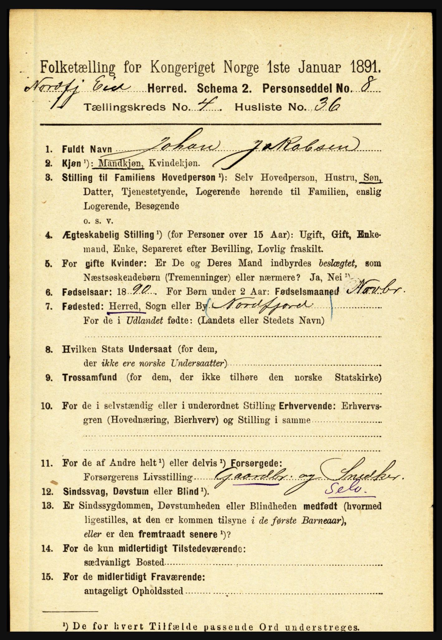 RA, 1891 census for 1443 Eid, 1891, p. 1103