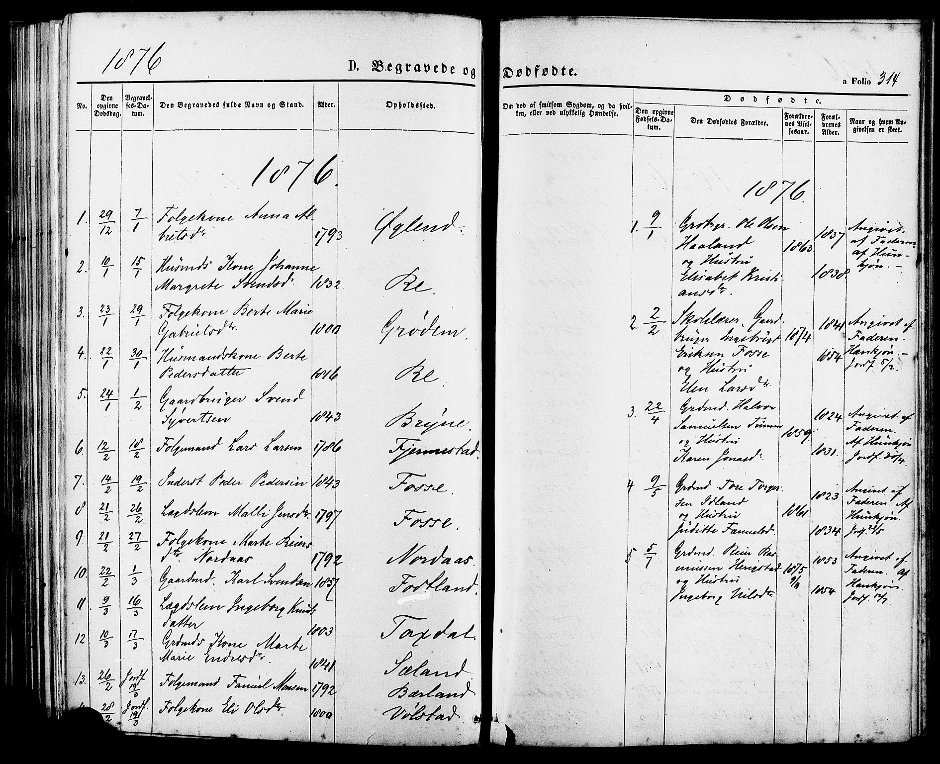 Lye sokneprestkontor, SAST/A-101794/001/30BA/L0008: Parish register (official) no. A 7, 1872-1881, p. 314
