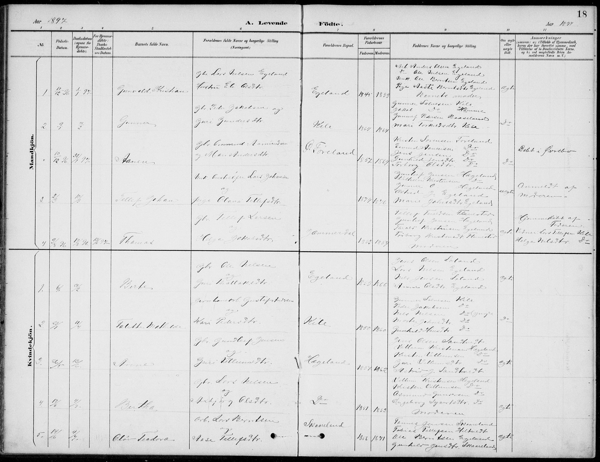 Vennesla sokneprestkontor, AV/SAK-1111-0045/Fb/Fba/L0003: Parish register (copy) no. B 3, 1890-1919, p. 18