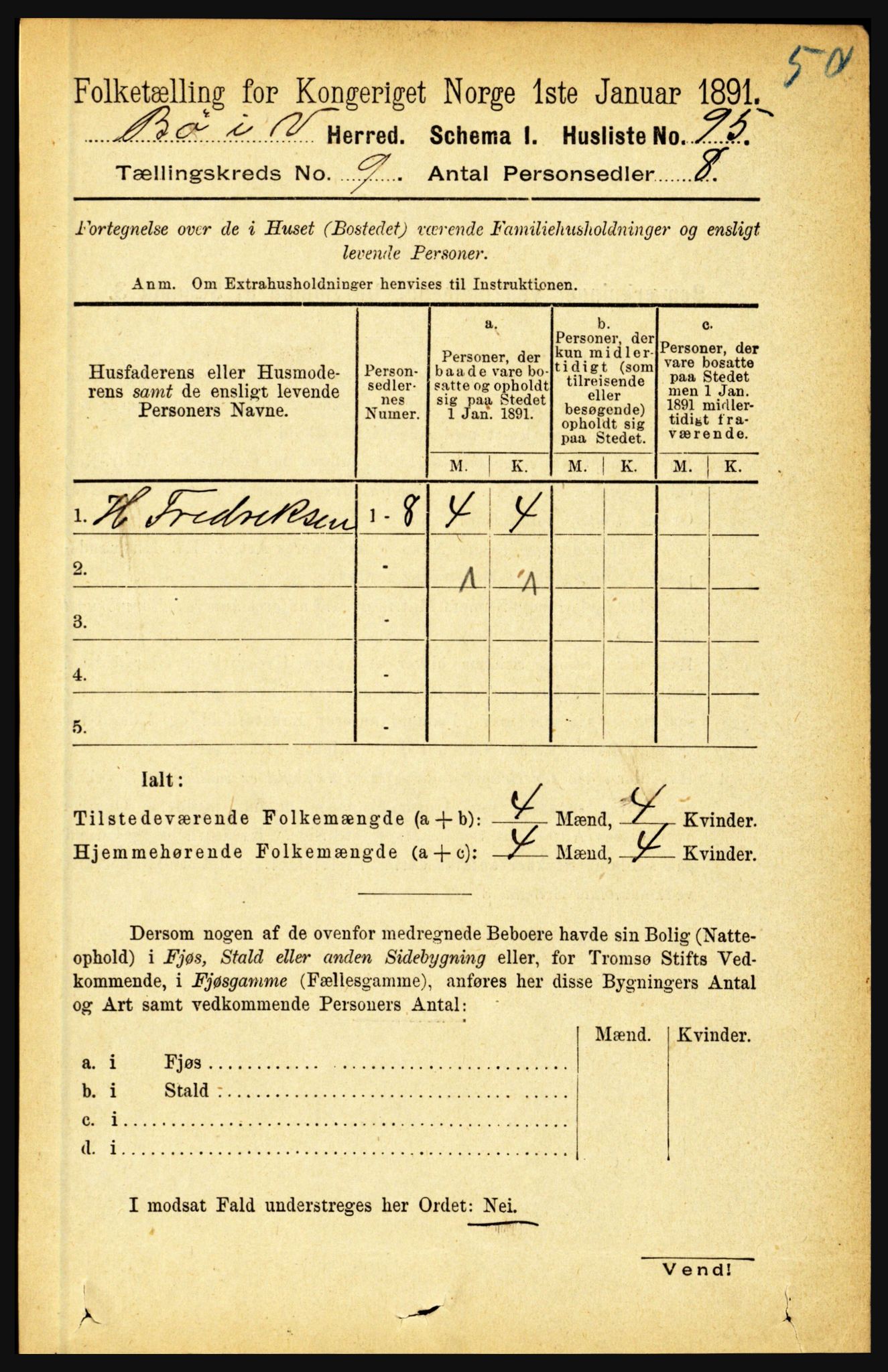 RA, 1891 census for 1867 Bø, 1891, p. 3312