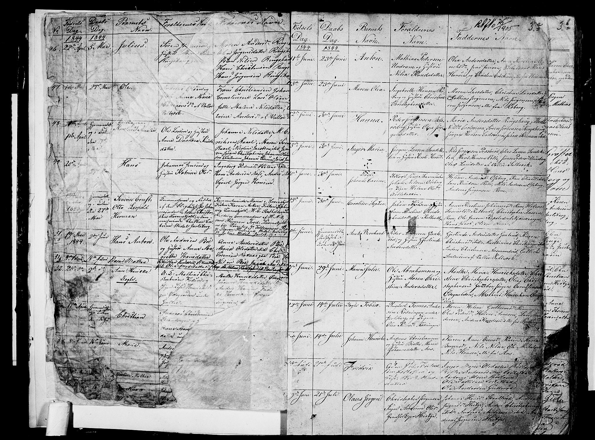 Sem kirkebøker, AV/SAKO-A-5/G/Ga/L0003: Parish register (copy) no. I 3, 1844-1855, p. 3