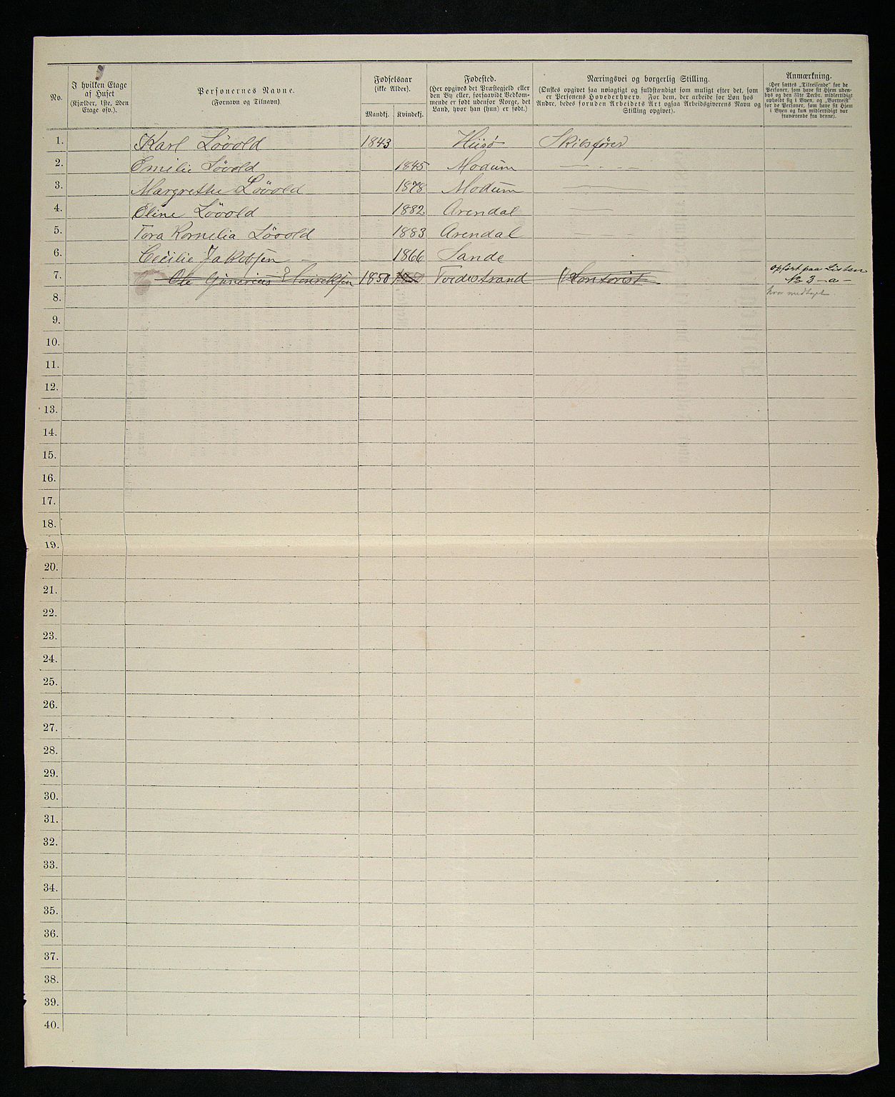 SAK, 1885 census for 0903 Arendal, 1885, p. 362