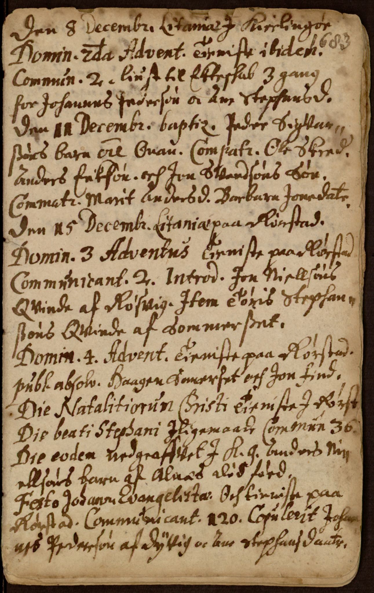 Spesialsamlingene, NTNU/SPESIALSAMLINGENE/M/XA-Oct-90: Other parish register no. XA Oct. 90, 1683-1685