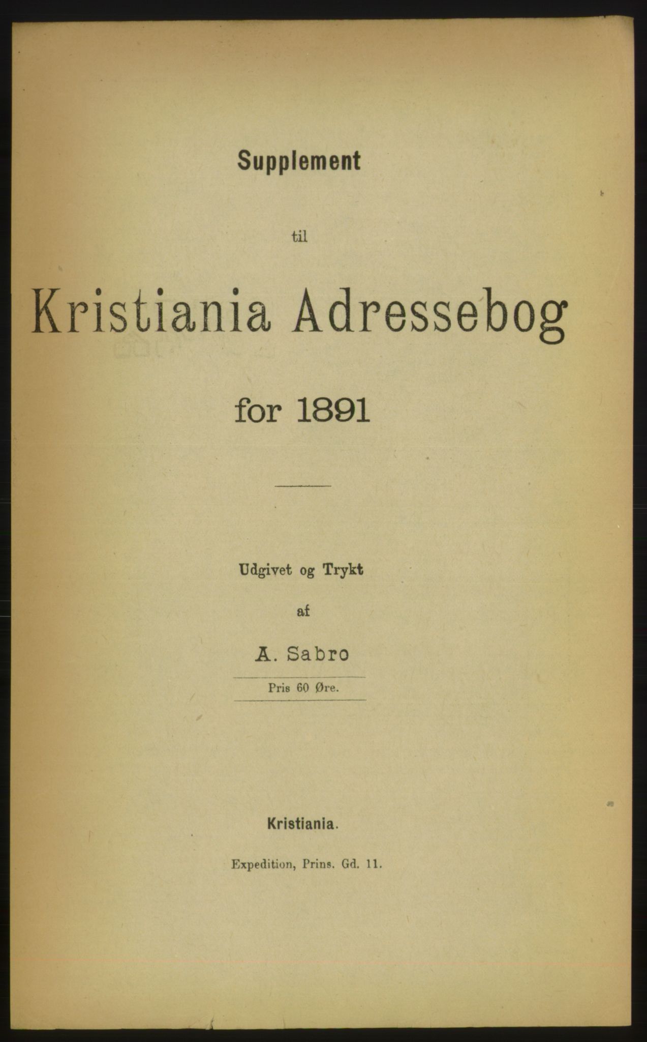 Kristiania/Oslo adressebok, PUBL/-, 1891