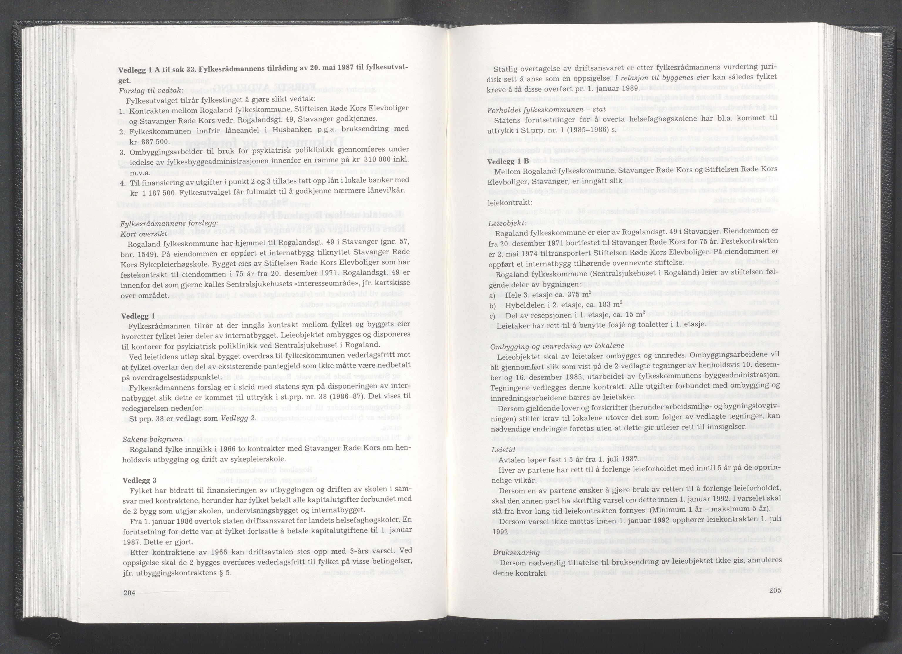 Rogaland fylkeskommune - Fylkesrådmannen , IKAR/A-900/A/Aa/Aaa/L0107: Møtebok , 1987, p. 204-205