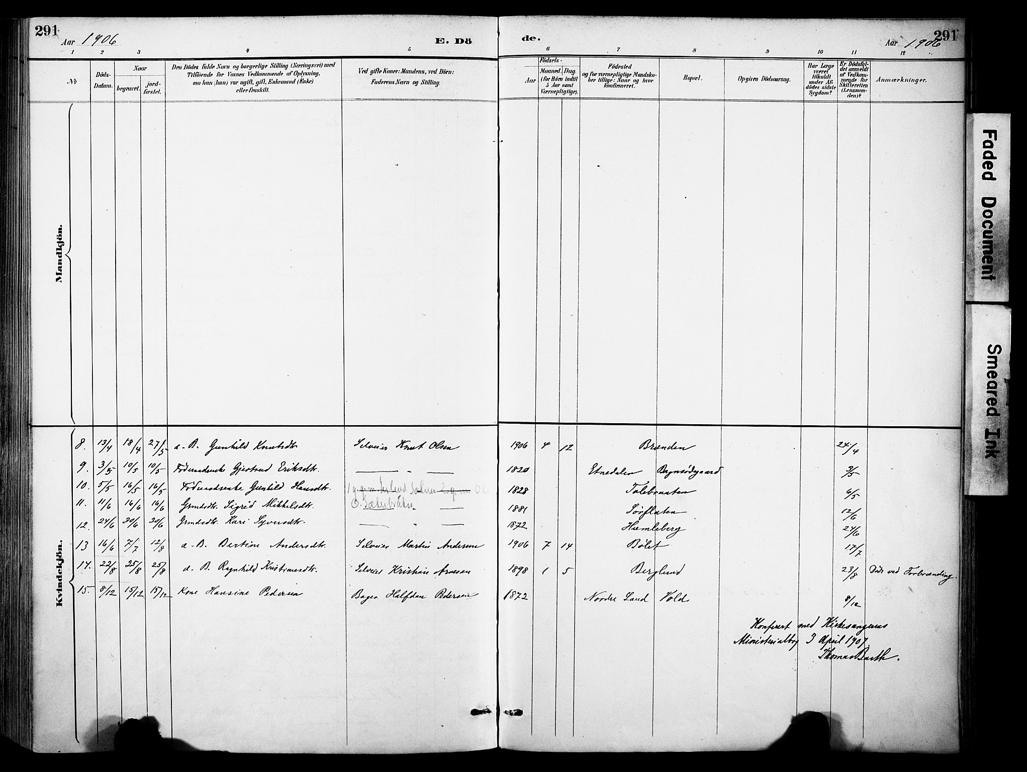 Sør-Aurdal prestekontor, SAH/PREST-128/H/Ha/Haa/L0009: Parish register (official) no. 9, 1886-1906, p. 291