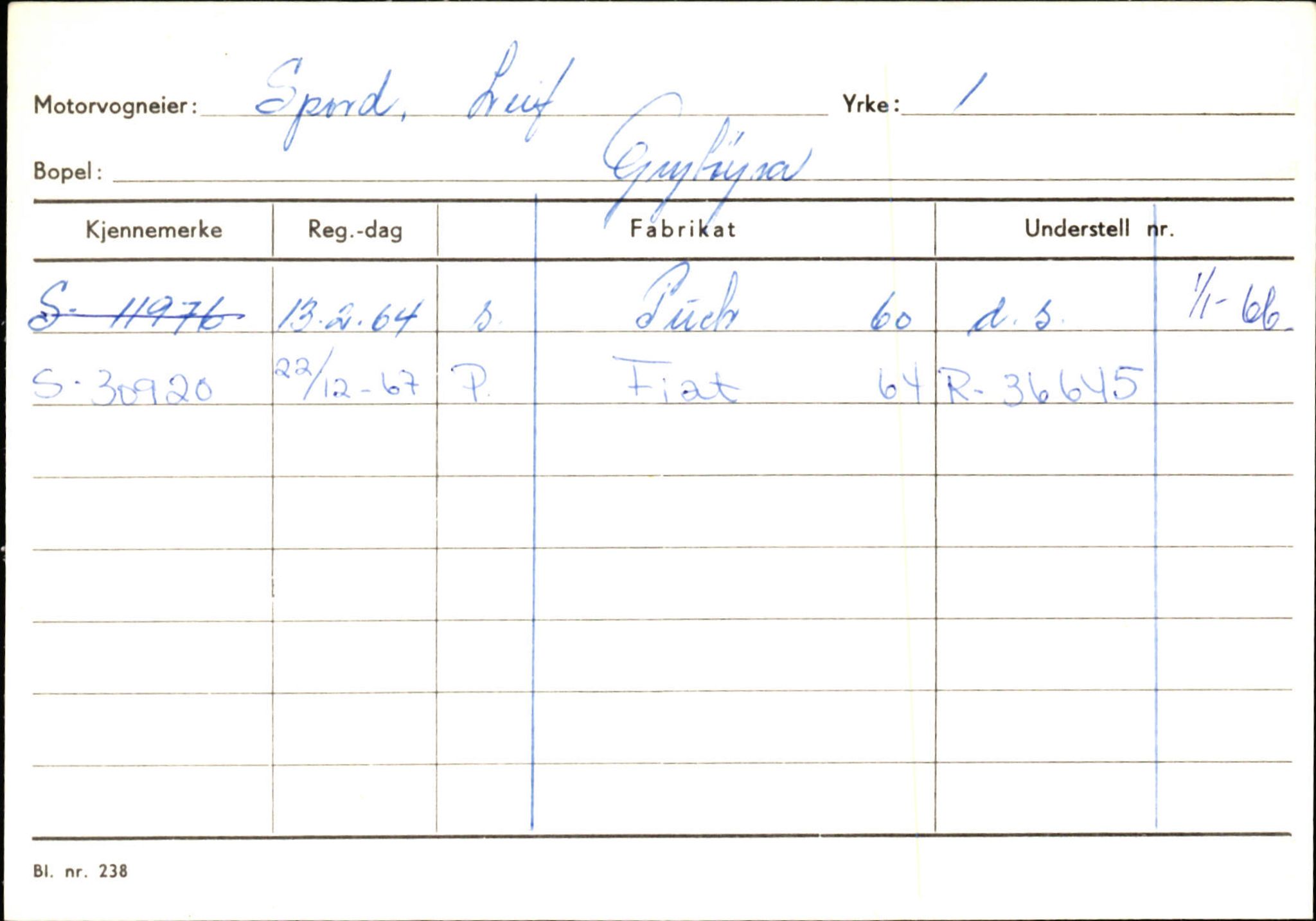 Statens vegvesen, Sogn og Fjordane vegkontor, AV/SAB-A-5301/4/F/L0132: Eigarregister Askvoll A-Å. Balestrand A-Å, 1945-1975, p. 1173