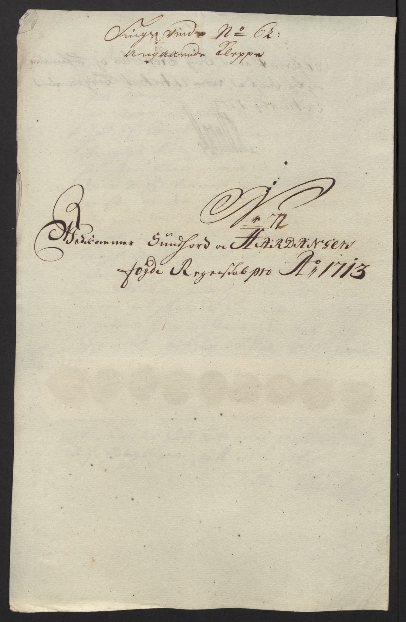 Rentekammeret inntil 1814, Reviderte regnskaper, Fogderegnskap, AV/RA-EA-4092/R48/L2989: Fogderegnskap Sunnhordland og Hardanger, 1713, p. 390