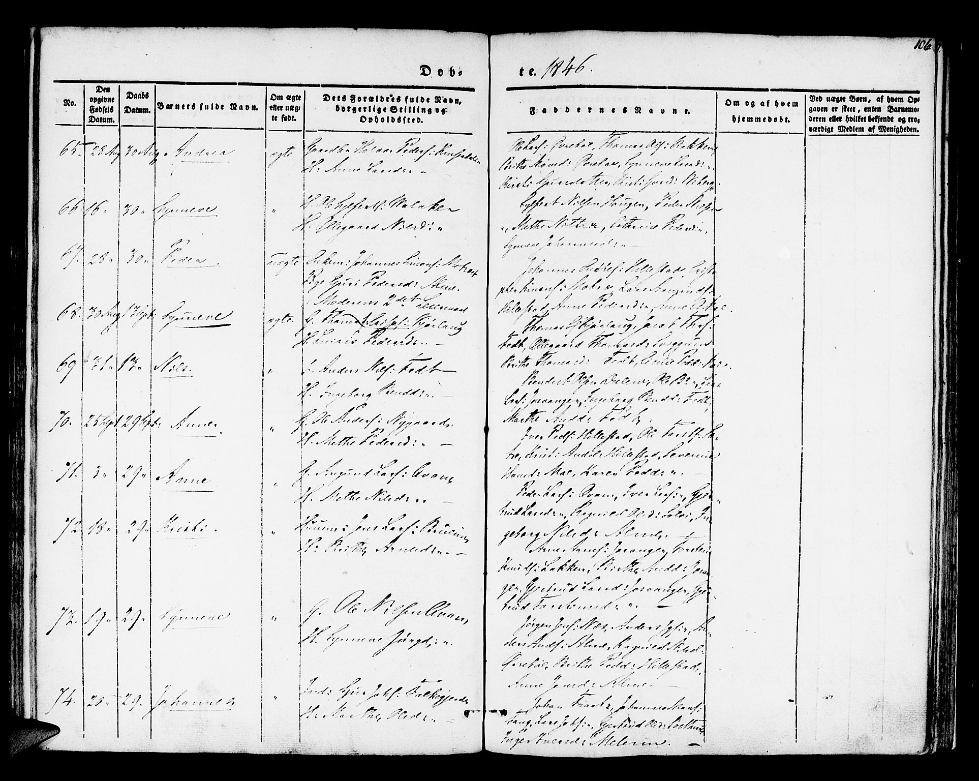 Hafslo sokneprestembete, AV/SAB-A-80301/H/Haa/Haaa/L0005: Parish register (official) no. A 5, 1834-1852, p. 106