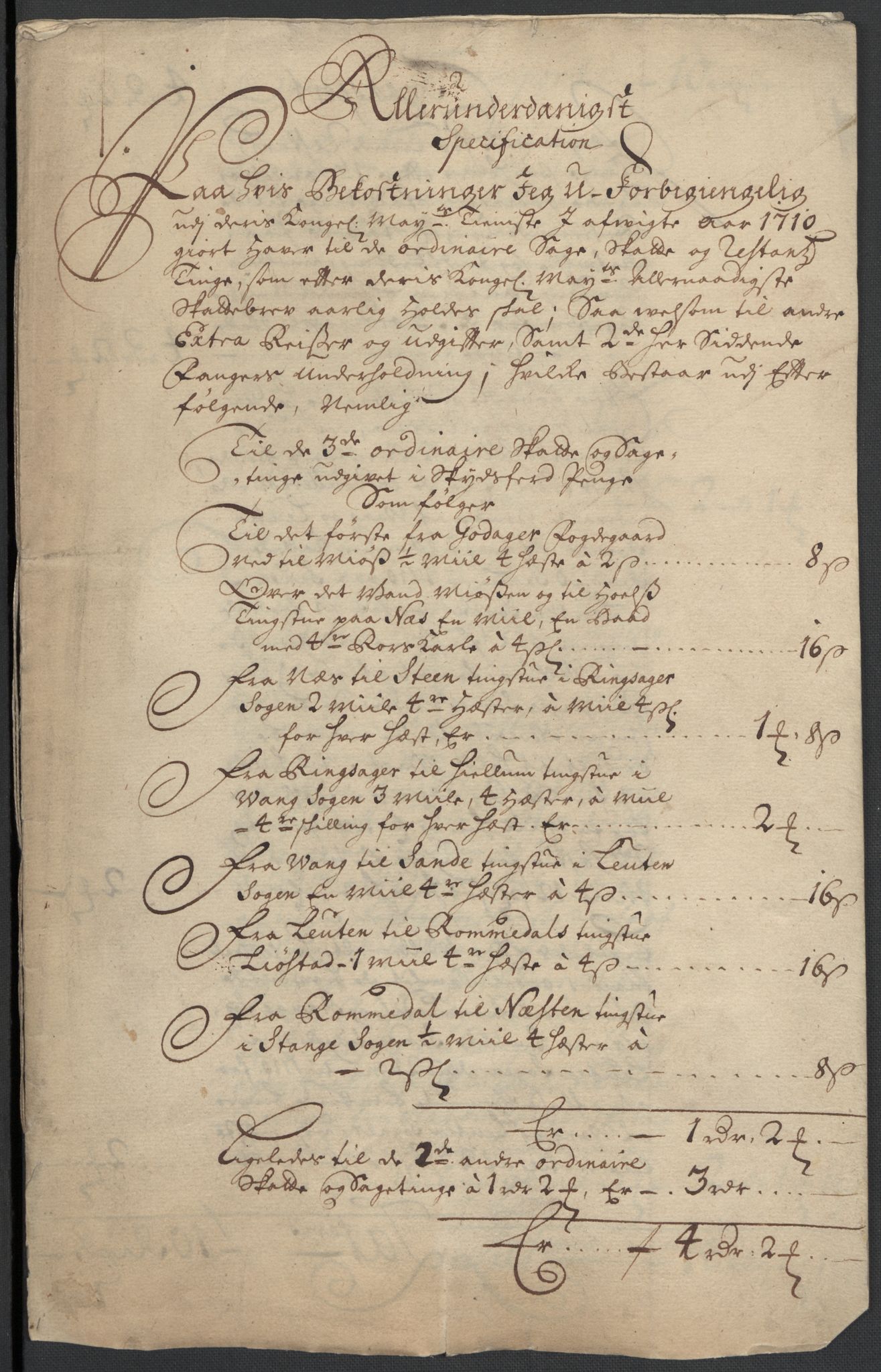 Rentekammeret inntil 1814, Reviderte regnskaper, Fogderegnskap, RA/EA-4092/R16/L1046: Fogderegnskap Hedmark, 1710, p. 313