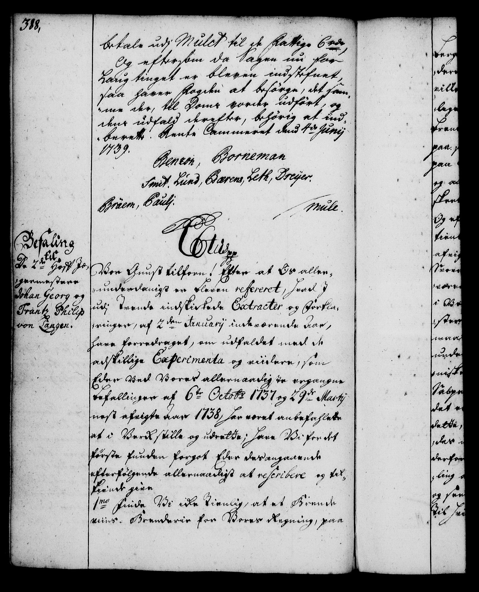 Rentekammeret, Kammerkanselliet, AV/RA-EA-3111/G/Gg/Gga/L0004: Norsk ekspedisjonsprotokoll med register (merket RK 53.4), 1734-1741, p. 388