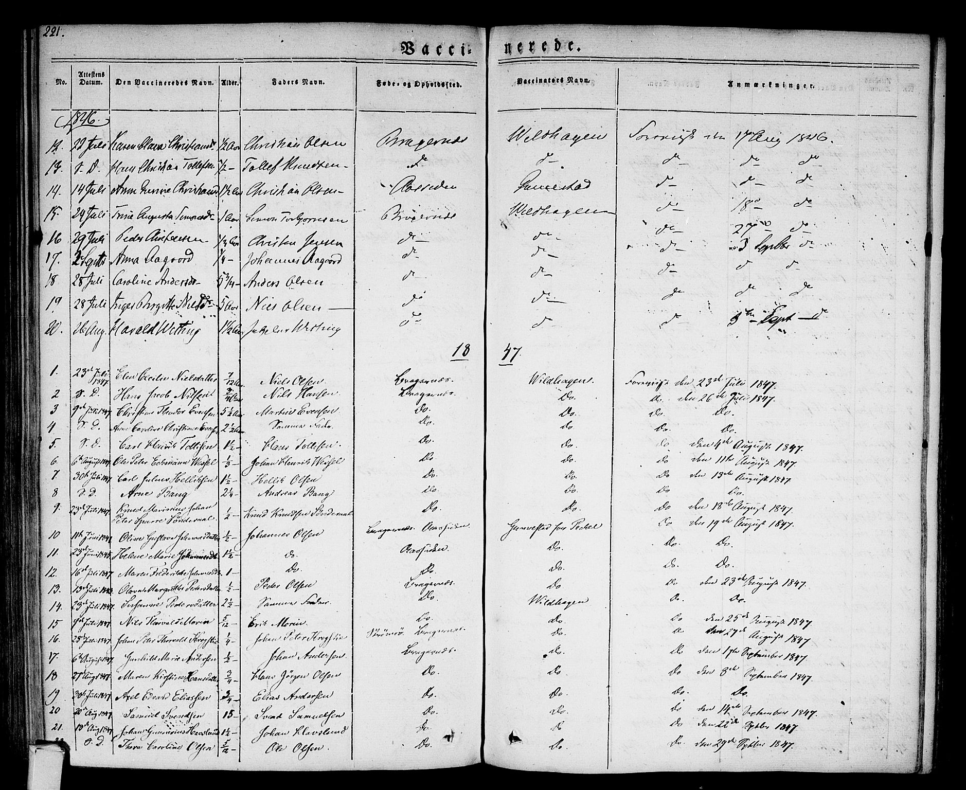 Bragernes kirkebøker, SAKO/A-6/F/Fc/L0001: Parish register (official) no. III 1, 1830-1853, p. 221