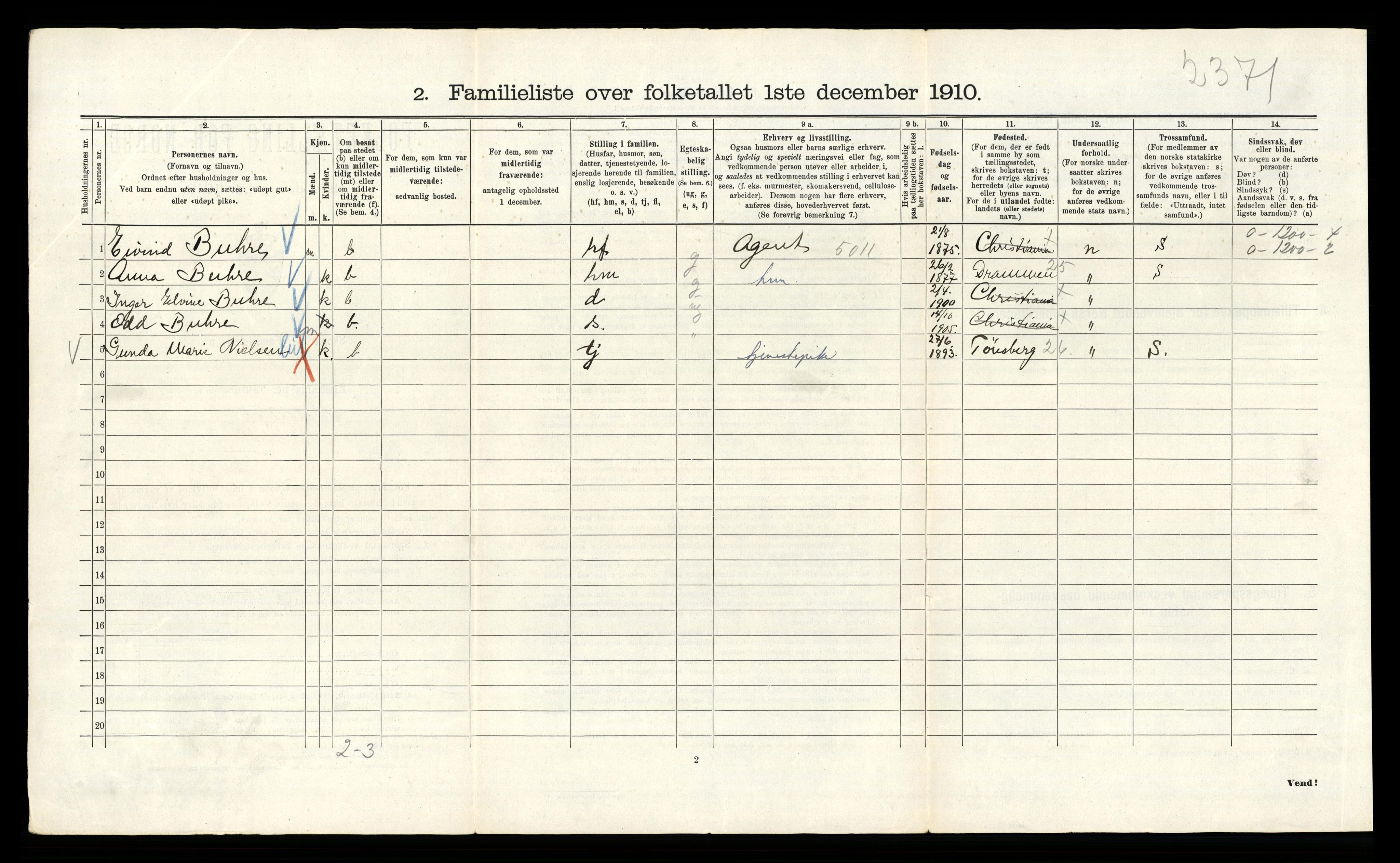 RA, 1910 census for Kristiania, 1910, p. 91040