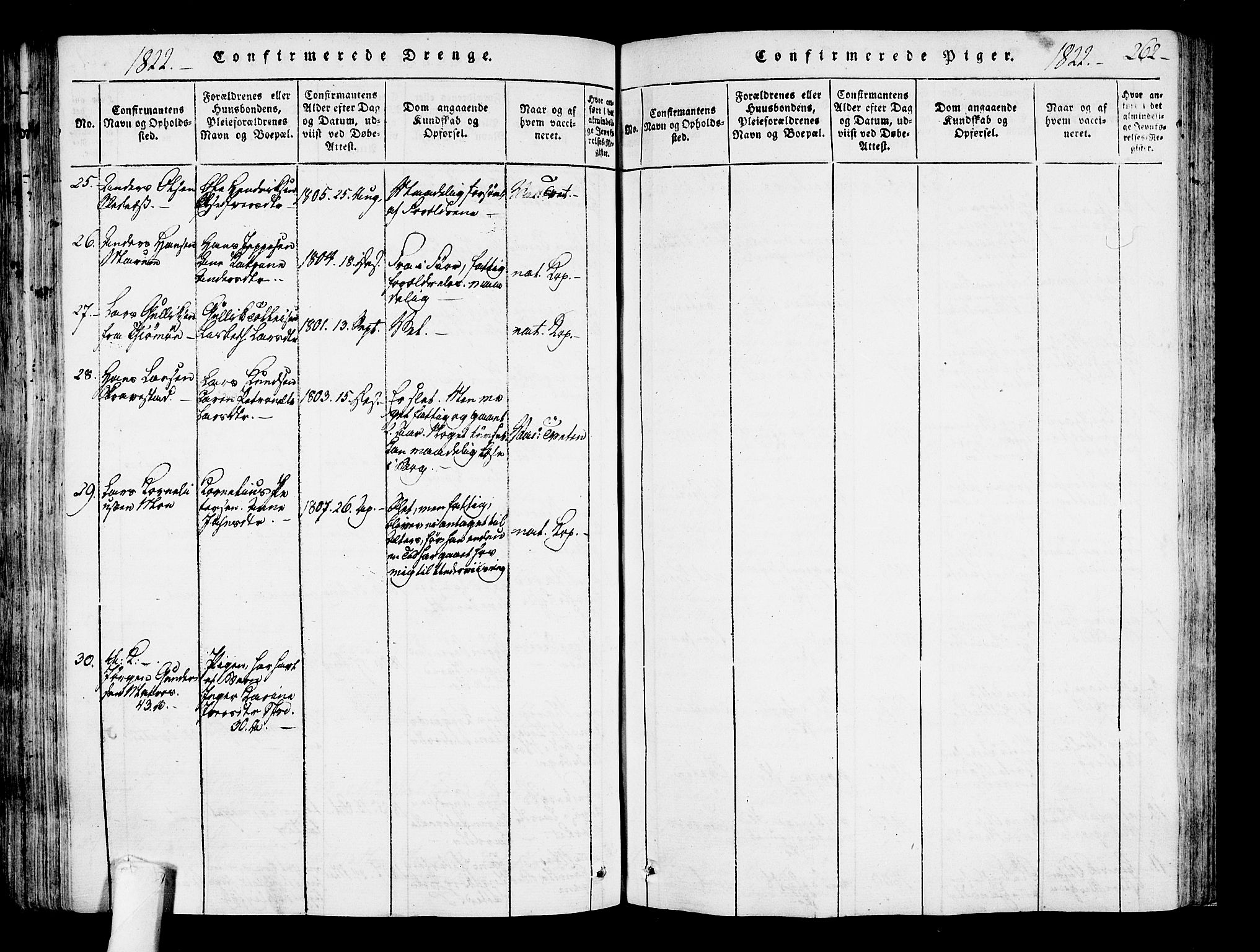 Sandar kirkebøker, AV/SAKO-A-243/F/Fa/L0004: Parish register (official) no. 4, 1814-1832, p. 262