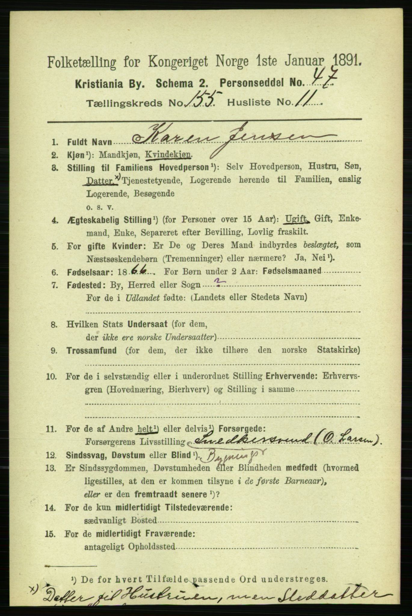 RA, 1891 census for 0301 Kristiania, 1891, p. 88531