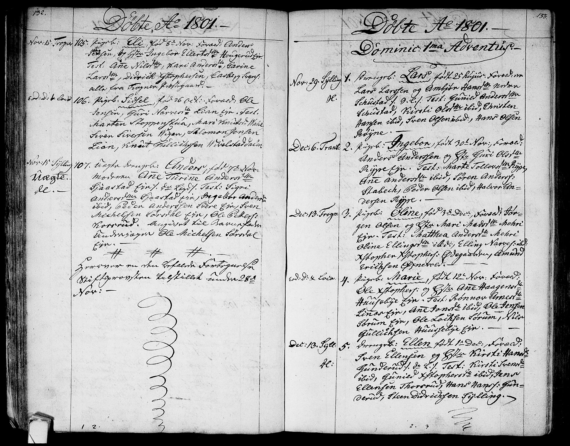 Lier kirkebøker, SAKO/A-230/F/Fa/L0007: Parish register (official) no. I 7, 1794-1813, p. 132-133