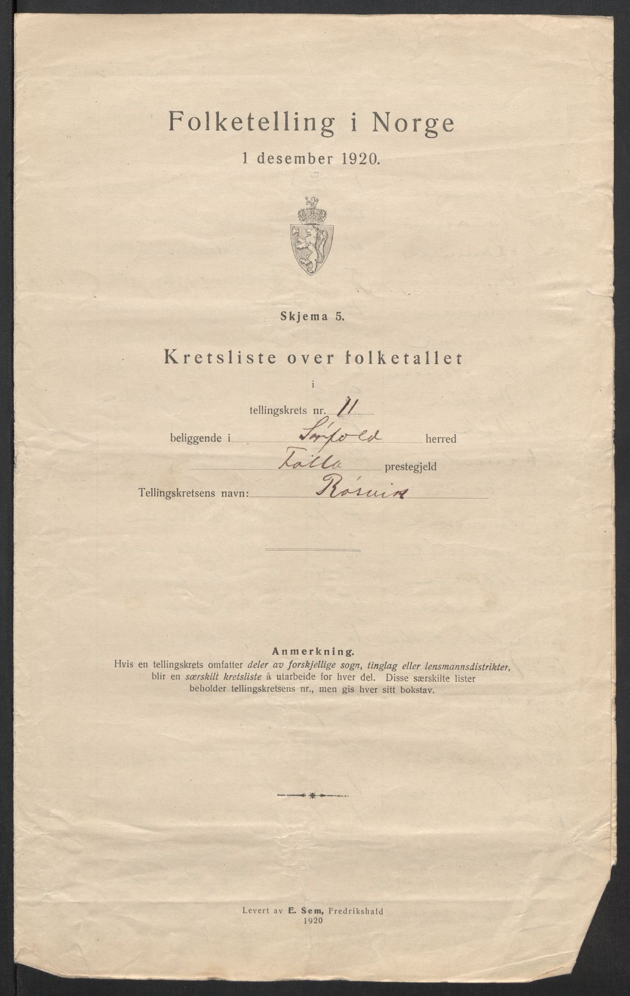 SAT, 1920 census for Sørfold, 1920, p. 36