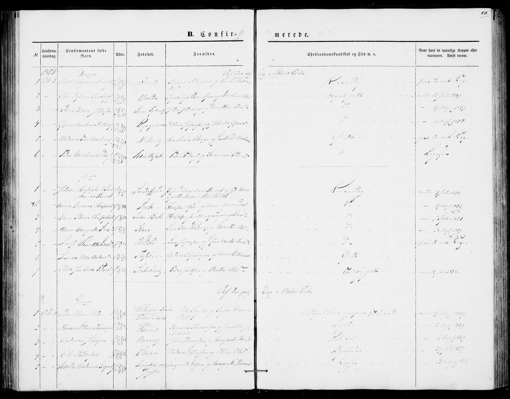 Ministerialprotokoller, klokkerbøker og fødselsregistre - Møre og Romsdal, SAT/A-1454/524/L0353: Parish register (official) no. 524A05, 1848-1856, p. 60