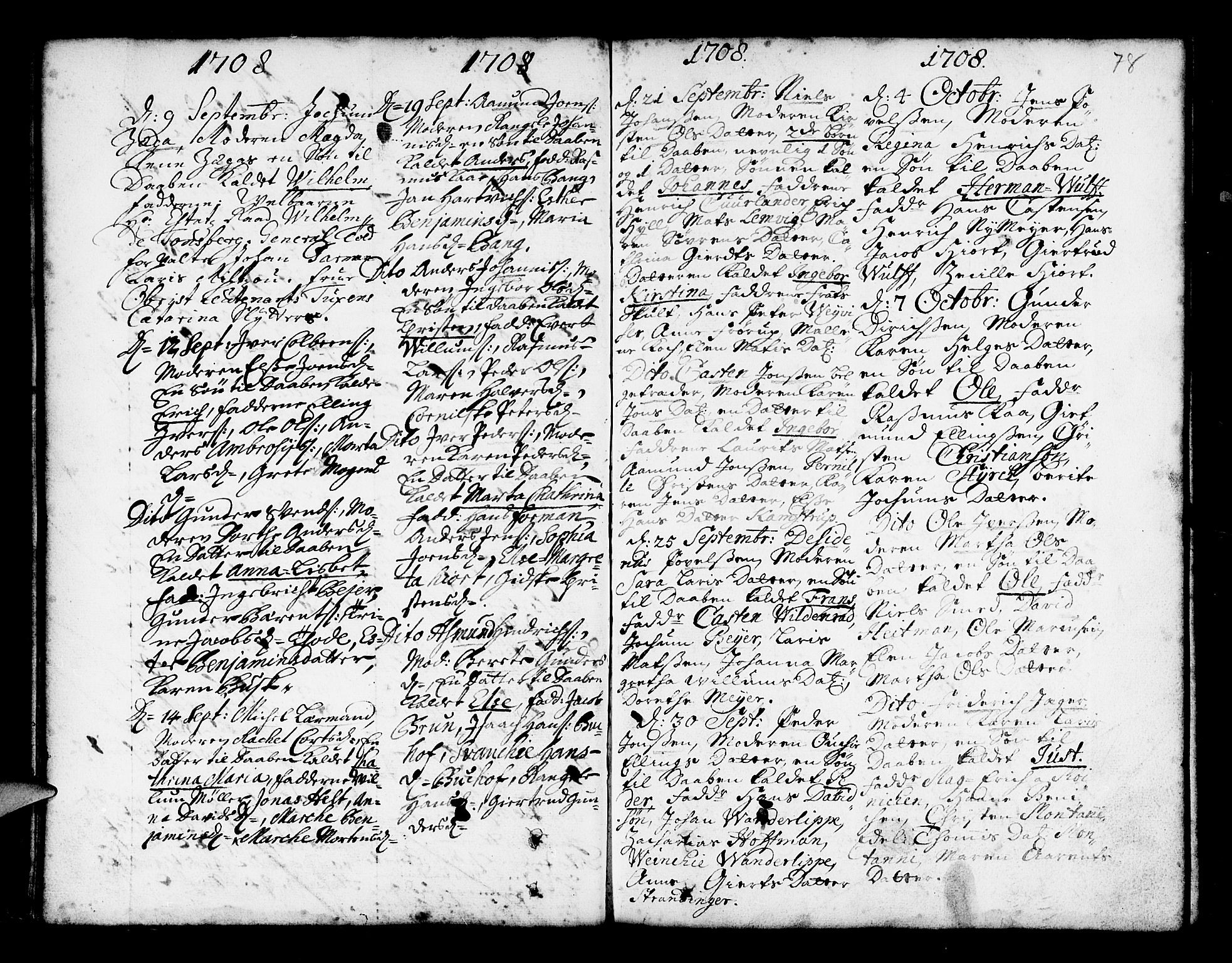 Nykirken Sokneprestembete, SAB/A-77101/H/Haa/L0002: Parish register (official) no. A 2, 1700-1723, p. 78