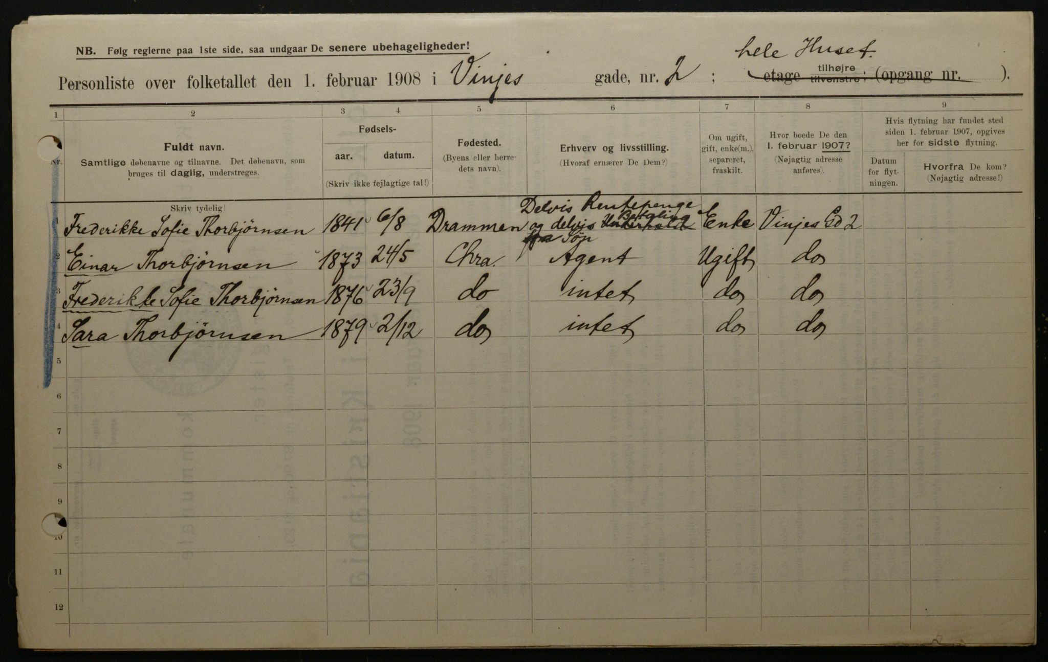 OBA, Municipal Census 1908 for Kristiania, 1908, p. 111062