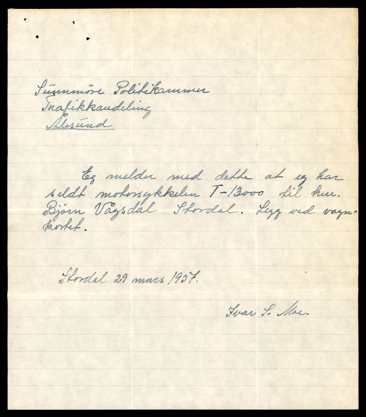Møre og Romsdal vegkontor - Ålesund trafikkstasjon, AV/SAT-A-4099/F/Fe/L0036: Registreringskort for kjøretøy T 12831 - T 13030, 1927-1998, p. 2457