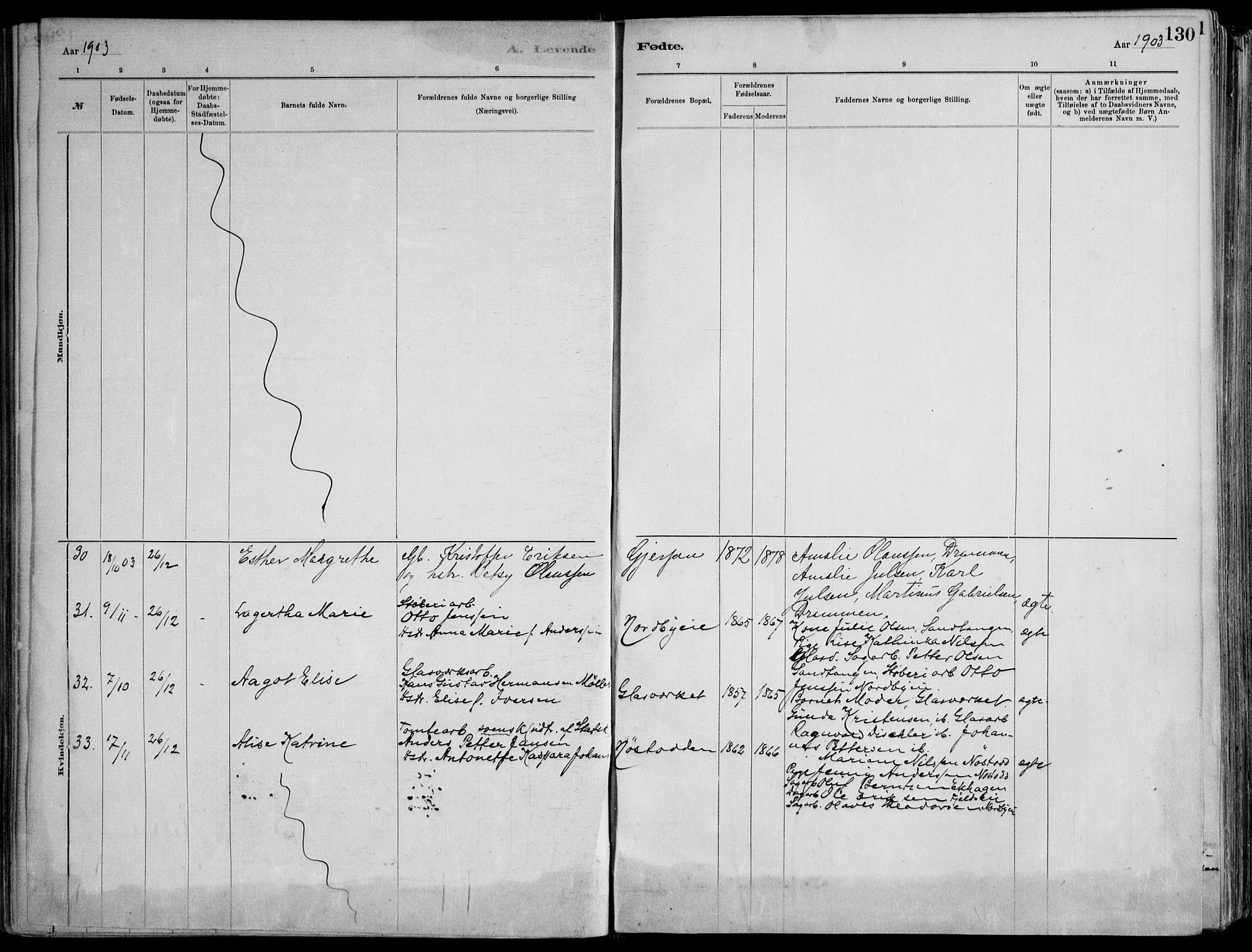 Skoger kirkebøker, AV/SAKO-A-59/F/Fa/L0006: Parish register (official) no. I 6, 1885-1910, p. 130