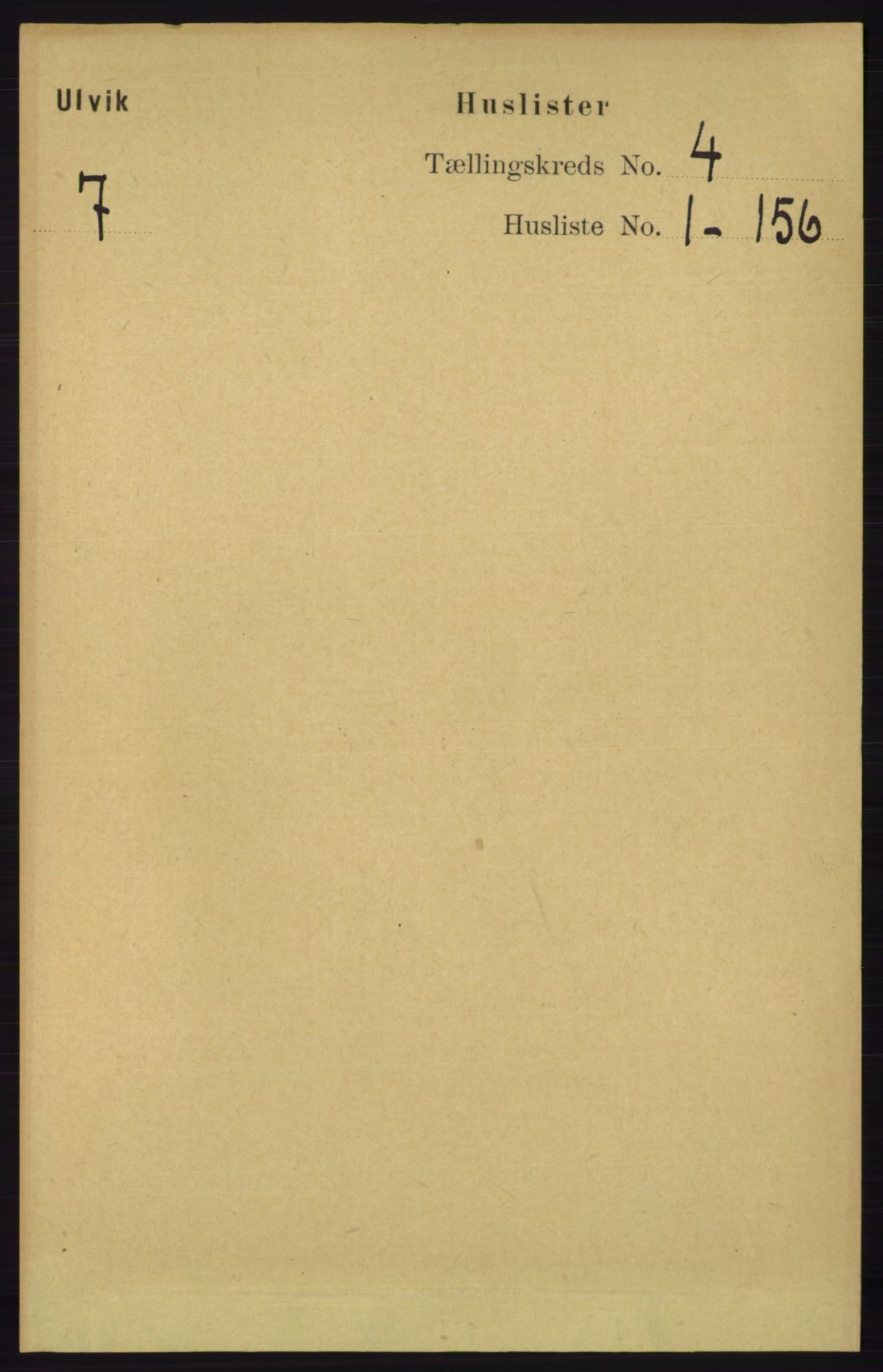 RA, 1891 census for 1233 Ulvik, 1891, p. 430