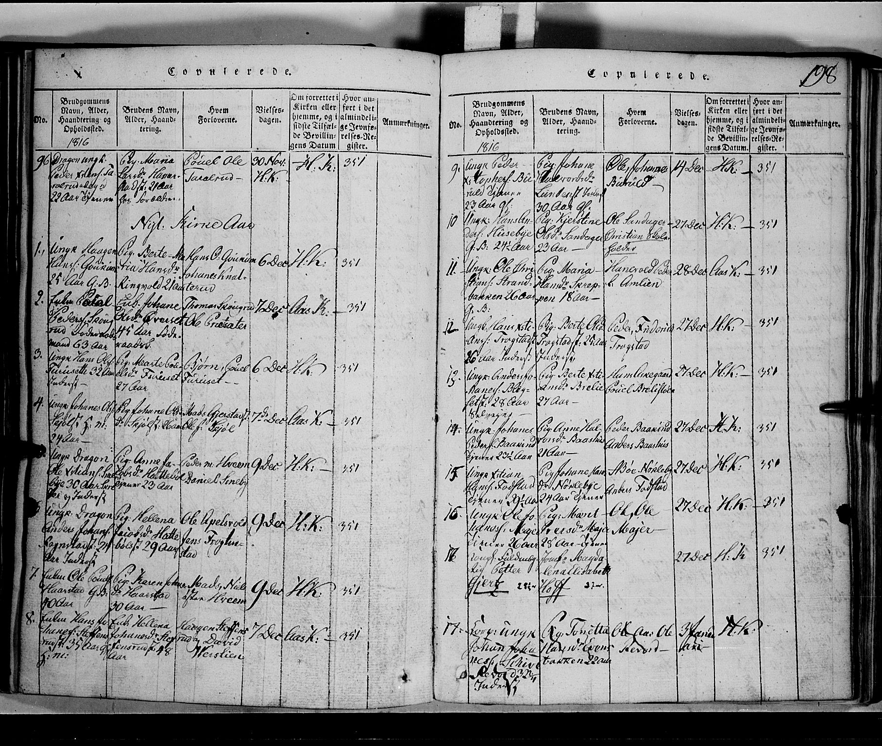 Toten prestekontor, SAH/PREST-102/H/Ha/Hab/L0001: Parish register (copy) no. 1, 1814-1820, p. 198