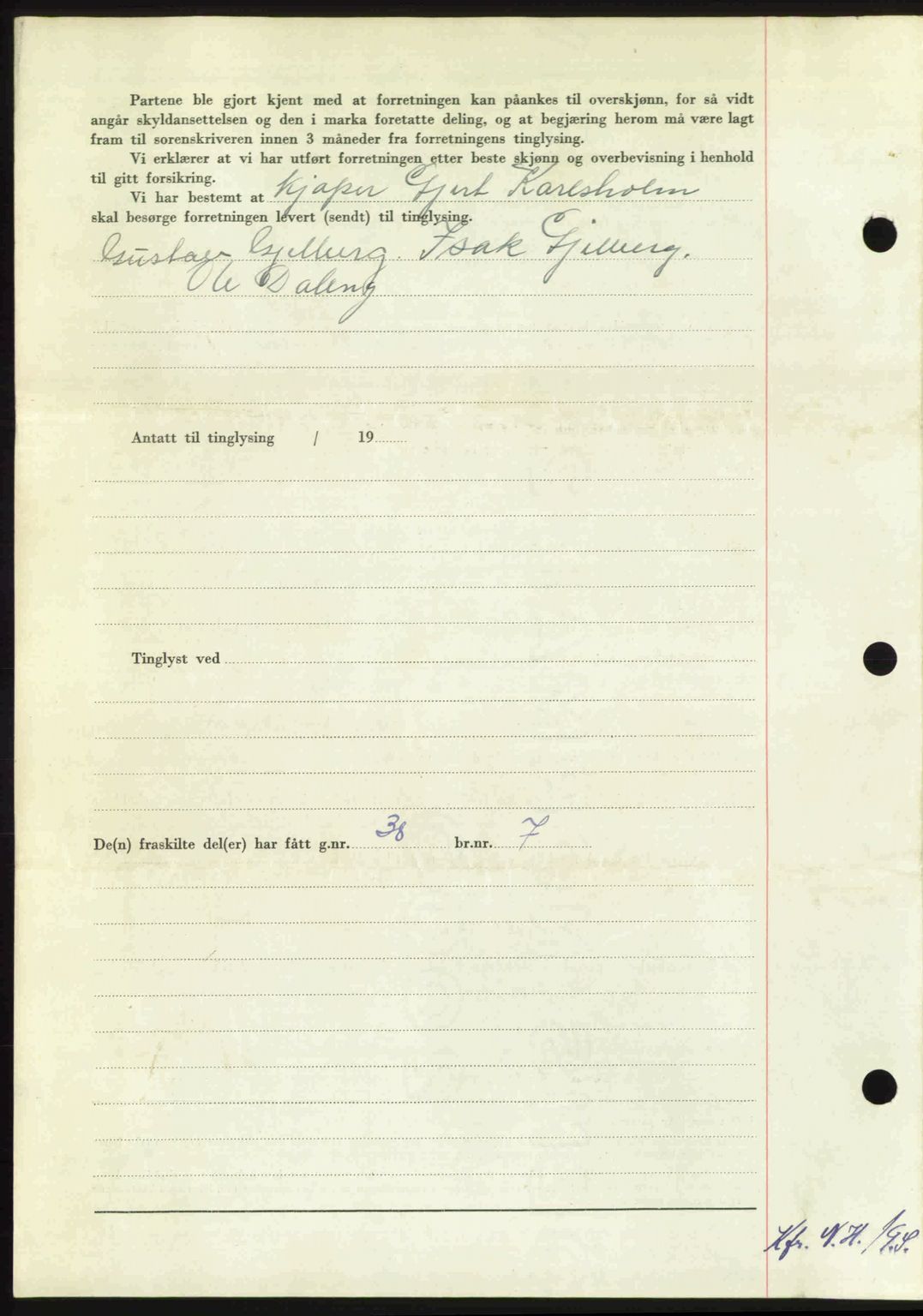 Nordmøre sorenskriveri, AV/SAT-A-4132/1/2/2Ca: Mortgage book no. A105, 1947-1947, Diary no: : 1446/1947