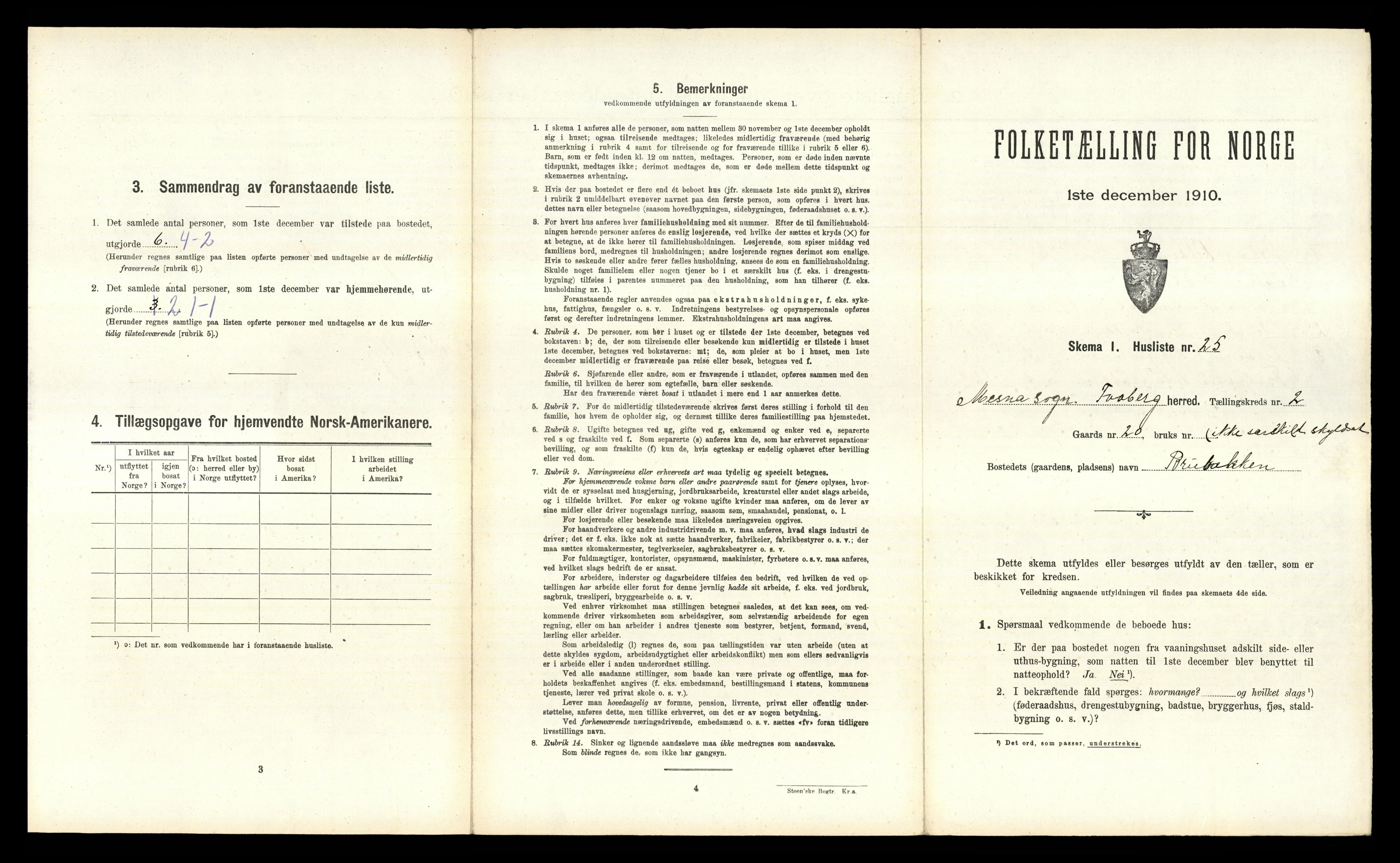 RA, 1910 census for Fåberg, 1910, p. 234