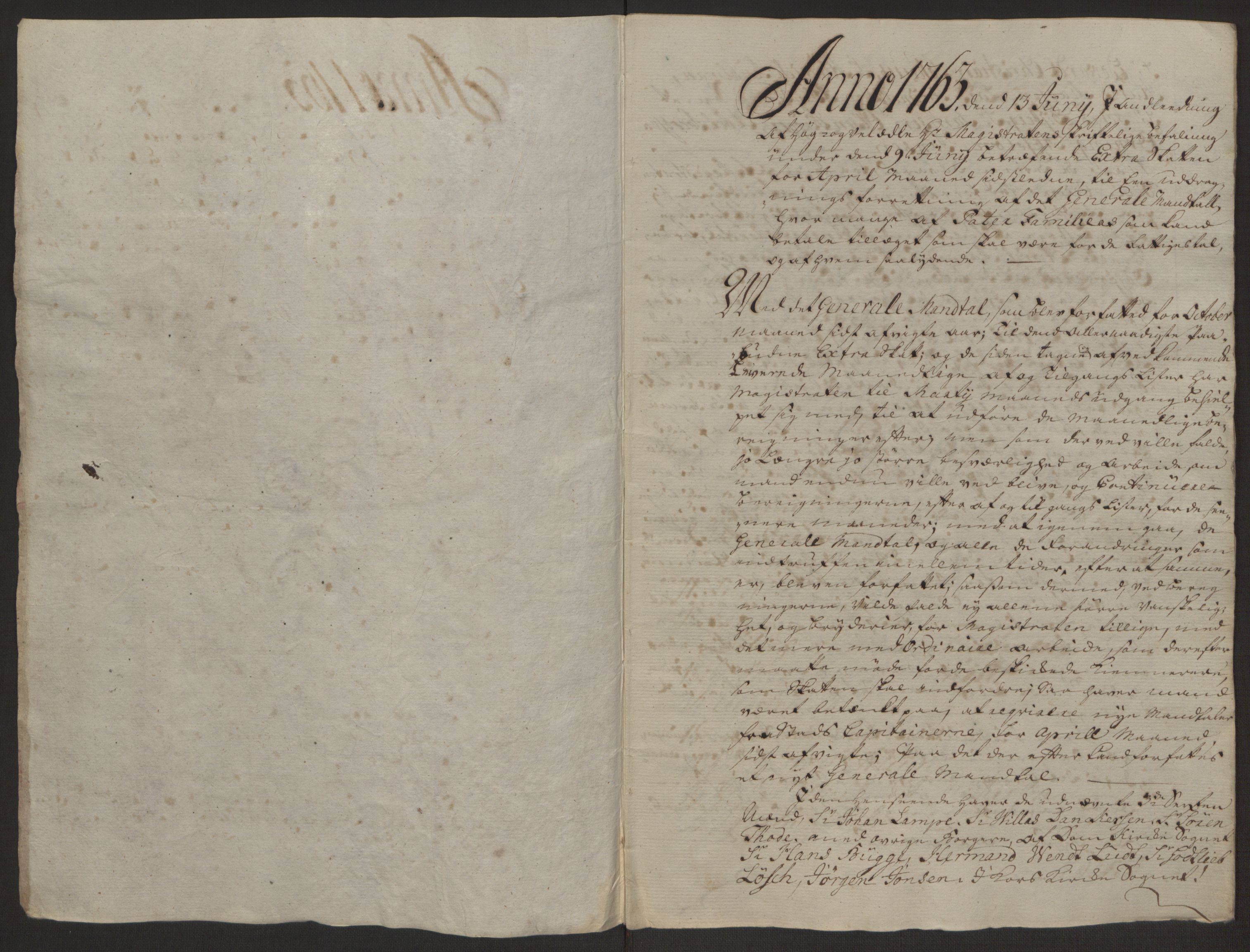 Rentekammeret inntil 1814, Reviderte regnskaper, Byregnskaper, AV/RA-EA-4066/R/Rp/L0366/0001: [P20] Kontribusjonsregnskap / Ekstraskatt, 1763, p. 227