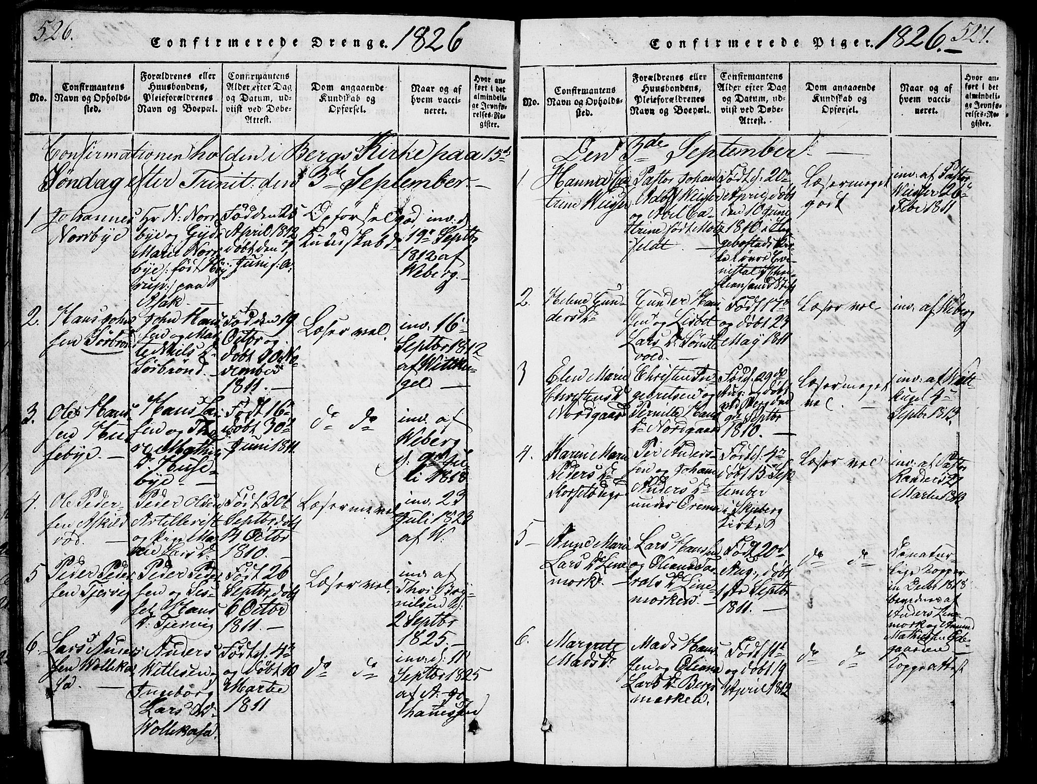 Berg prestekontor Kirkebøker, SAO/A-10902/G/Ga/L0001: Parish register (copy) no. I 1, 1815-1832, p. 526-527