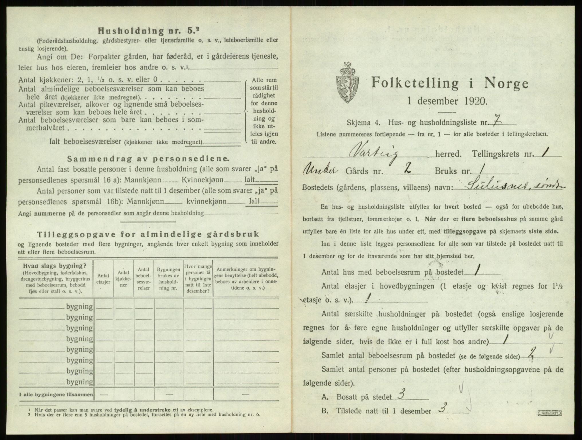 SAO, 1920 census for Varteig, 1920, p. 31