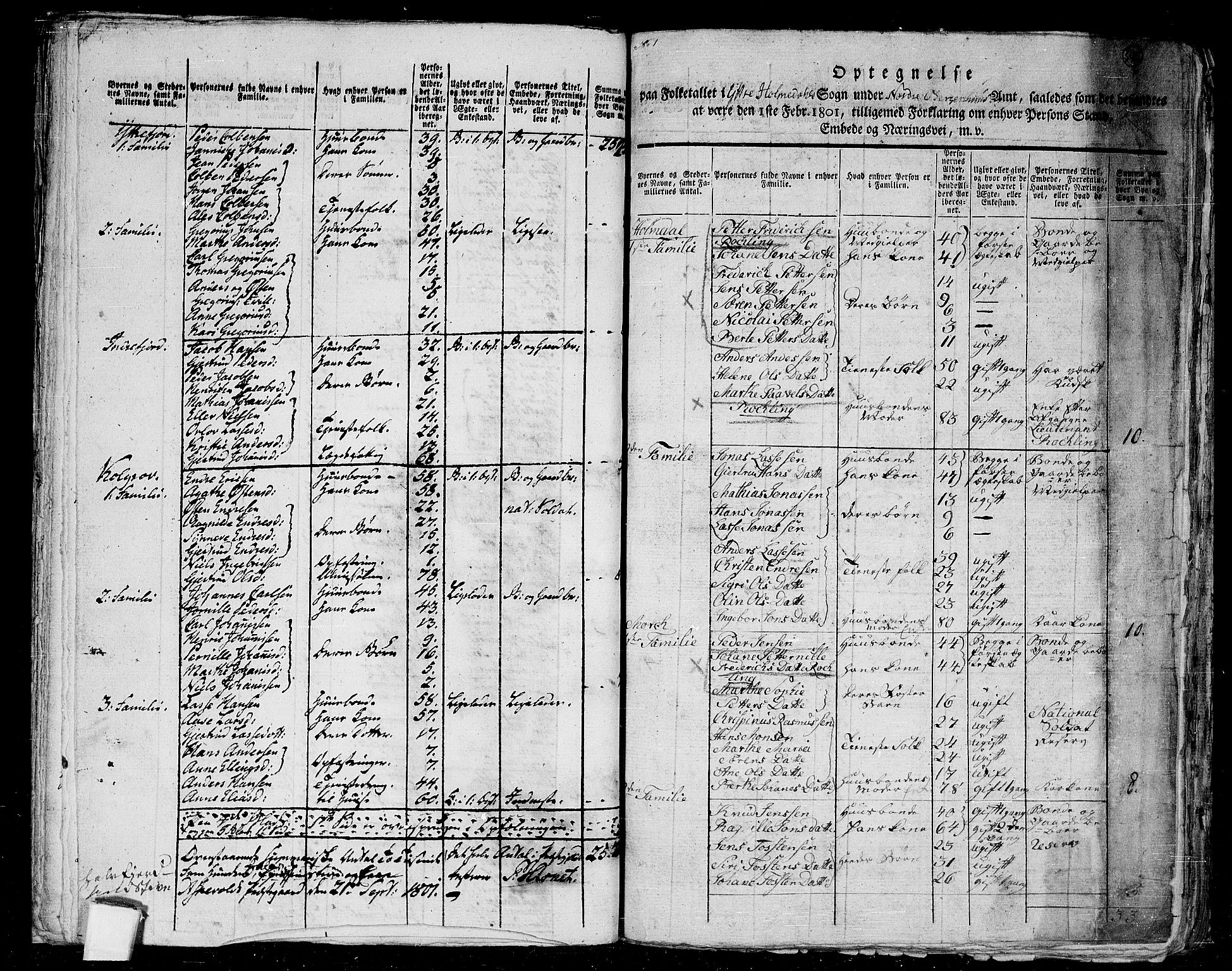RA, 1801 census for 1429P Ytre Holmedal, 1801, p. 345b-346a