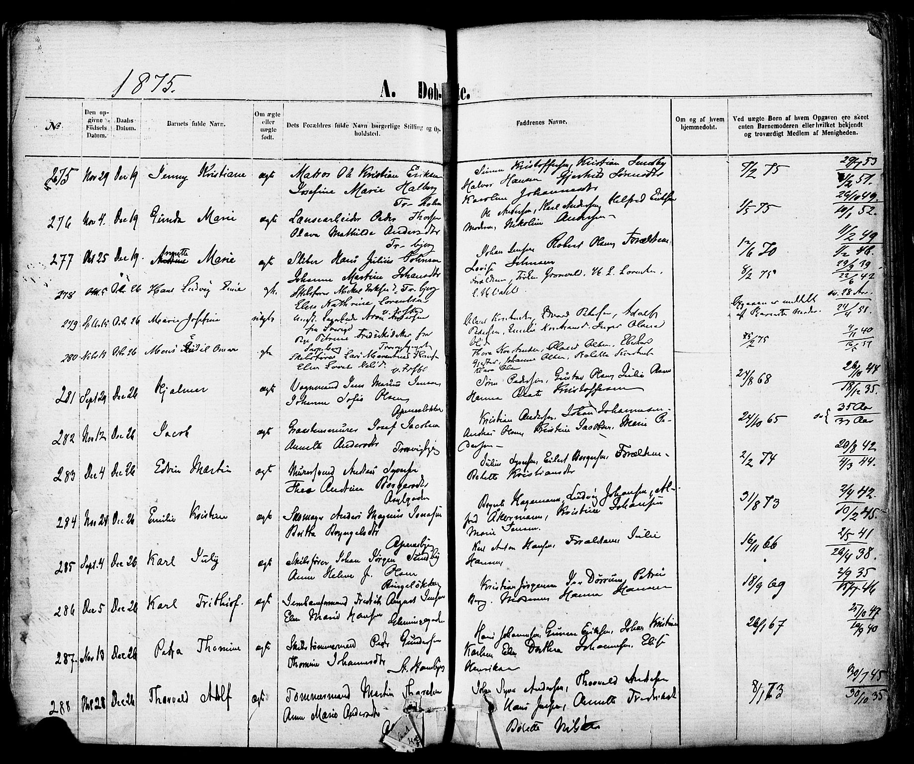 Fredrikstad domkirkes prestekontor Kirkebøker, AV/SAO-A-10906/F/Fa/L0001: Parish register (official) no. 1, 1871-1878, p. 79