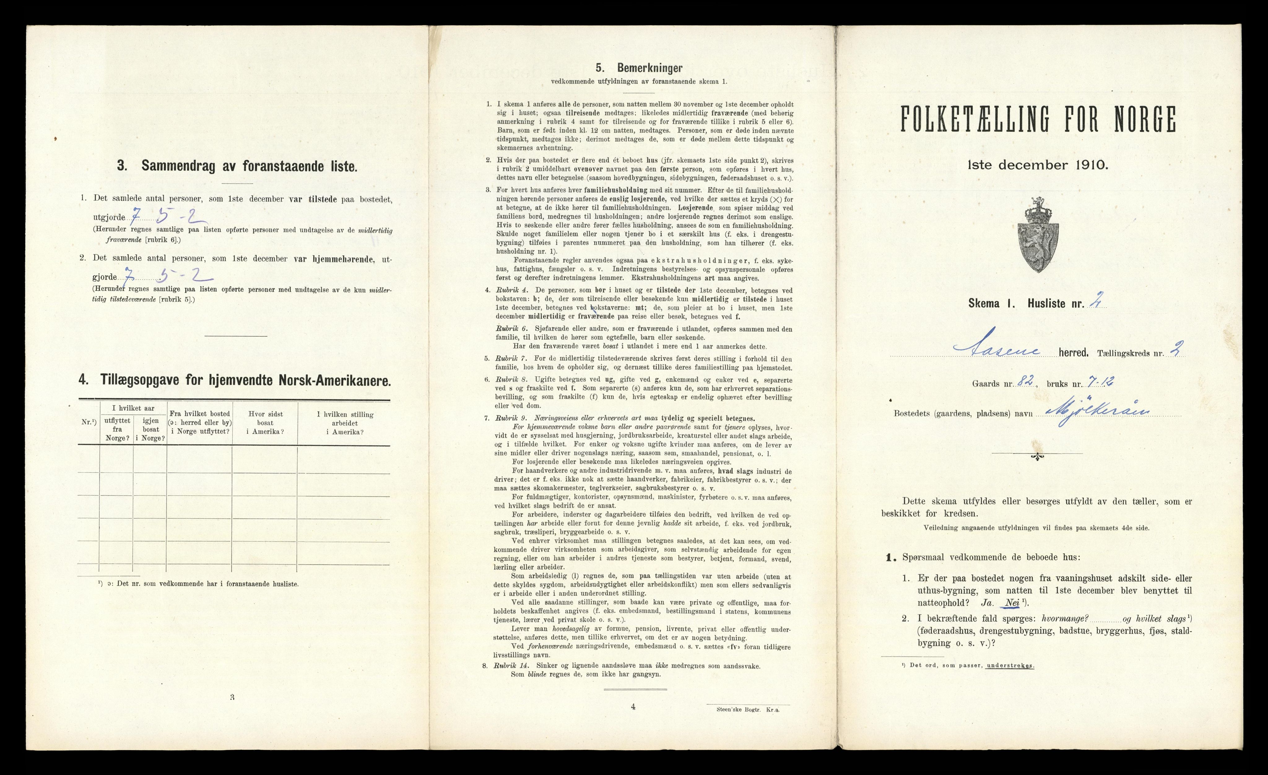 RA, 1910 census for Åsane, 1910, p. 65
